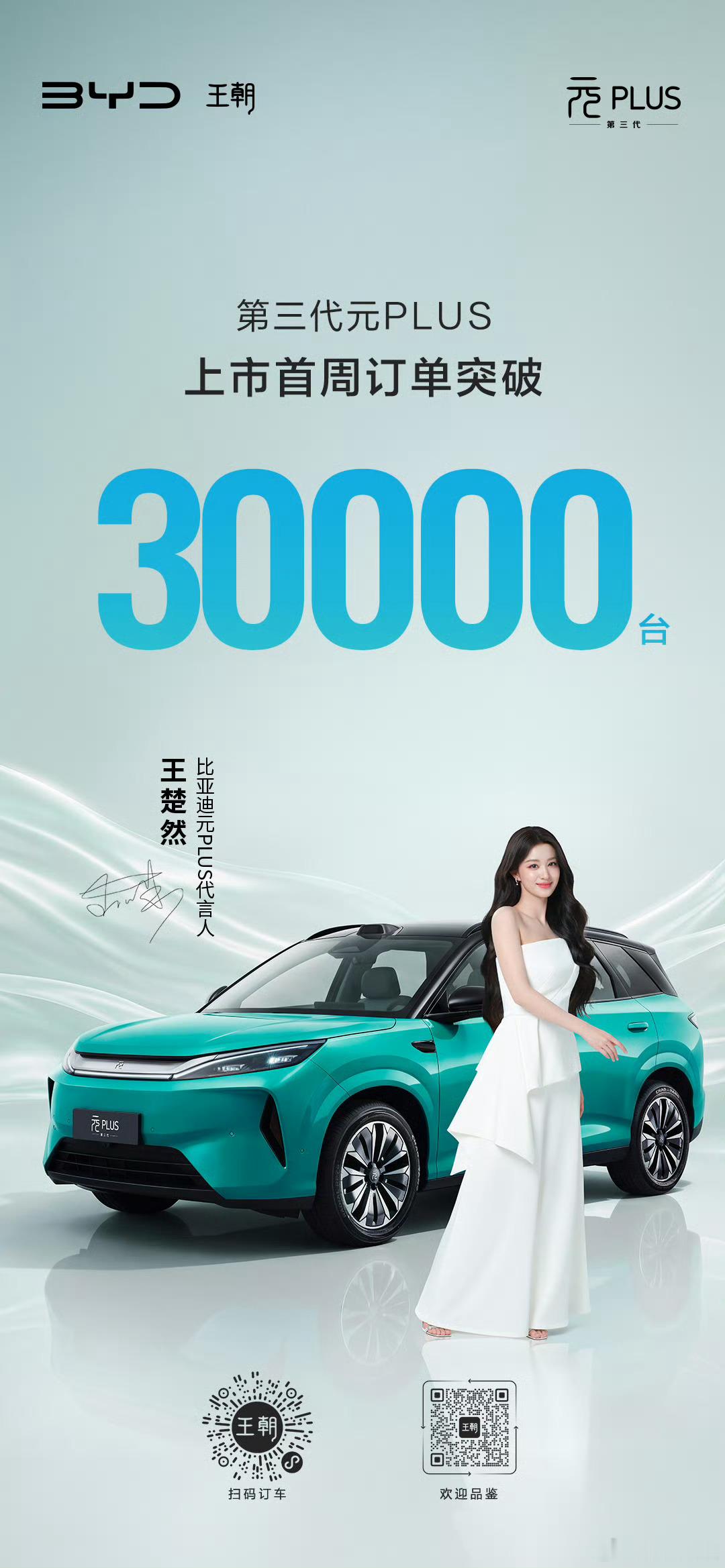 比亚迪第三代元PLUS上市首周订单突破30000台！ 