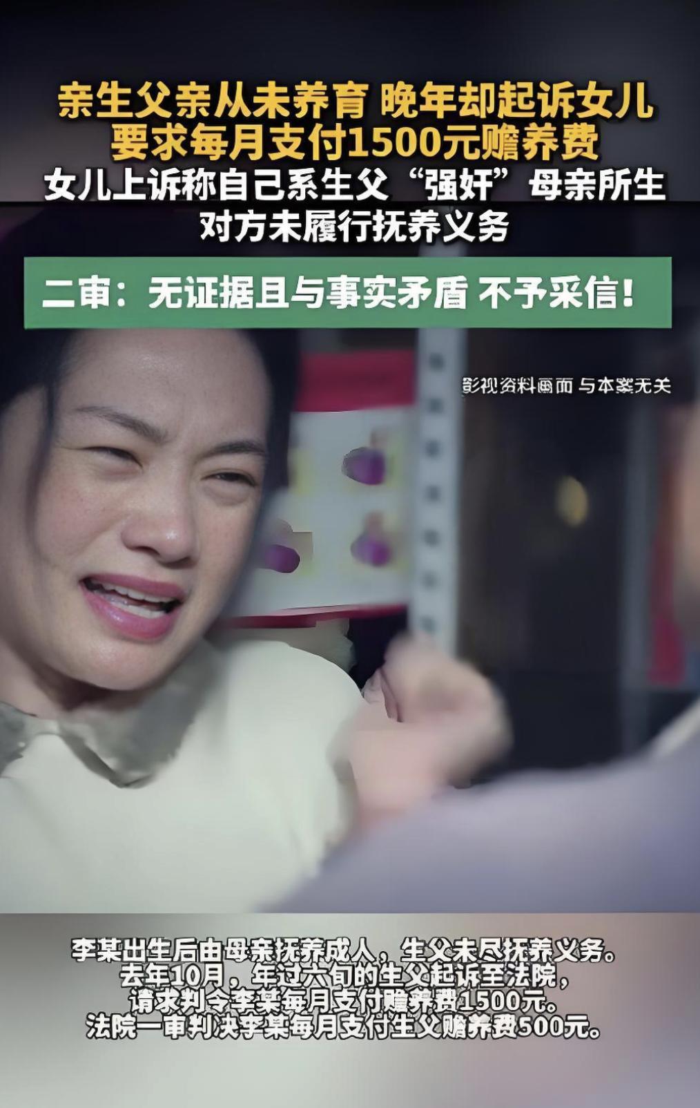 女儿称是生父强奸所生拒付赡养费，还有这种事，湖北一位64岁的老爷子，年轻时对女儿