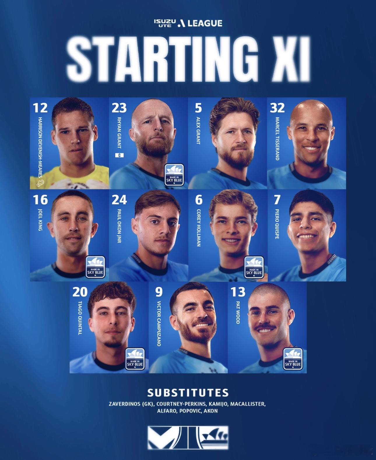 1月26日讯 澳超第14轮，墨尔本胜利vs悉尼FC，双方首发出炉。墨尔本胜利首发