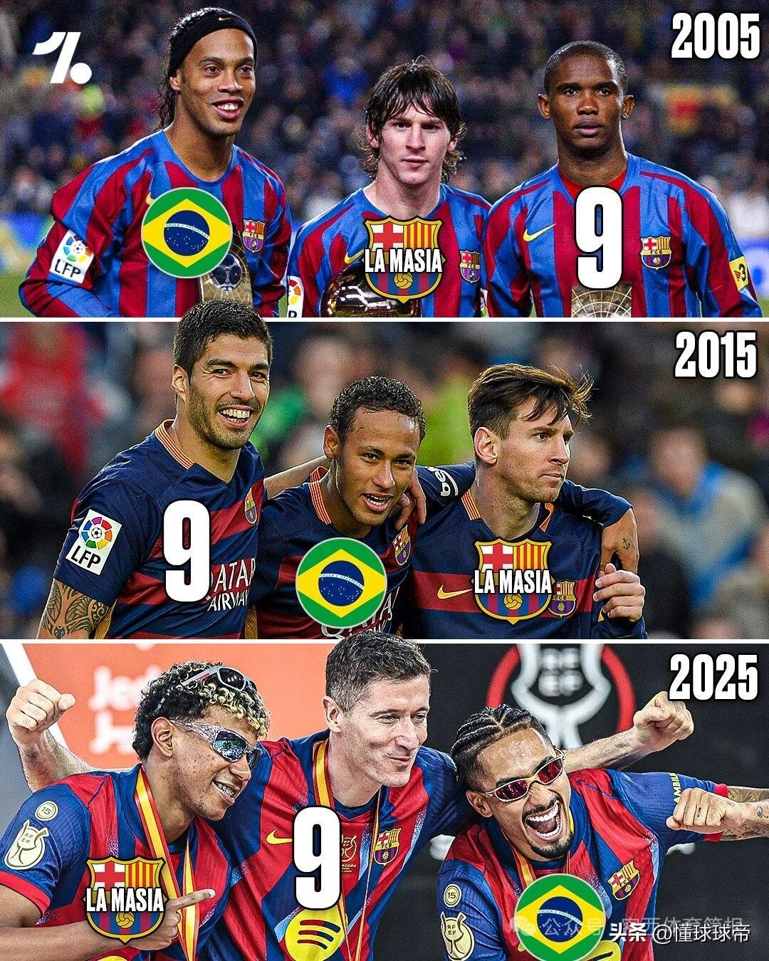 巴萨称霸欧洲二十年的配方:巴西人+拉玛西亚青训+9号神锋！

巴萨梦二王朝时期三