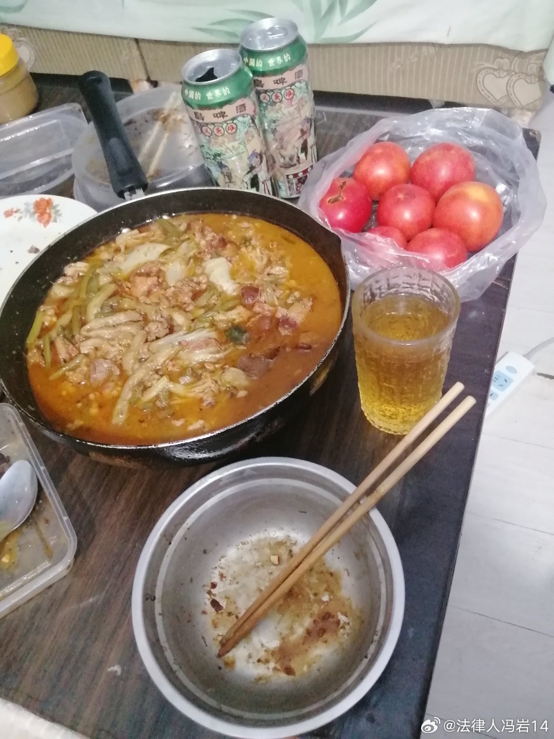 【今天继续过年】昨天跟家人聚餐（过年）了，菜没吃了。今天自己一个人烧开热一下继续