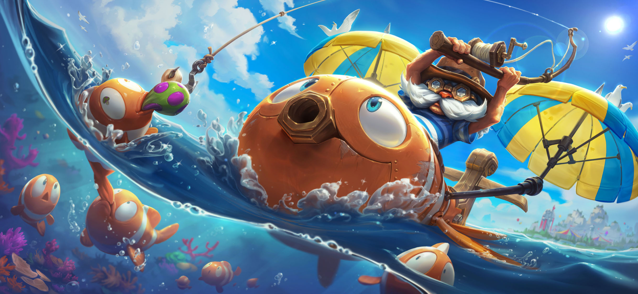 LOL手游渔趣远航 库奇新皮肤原画英雄联盟