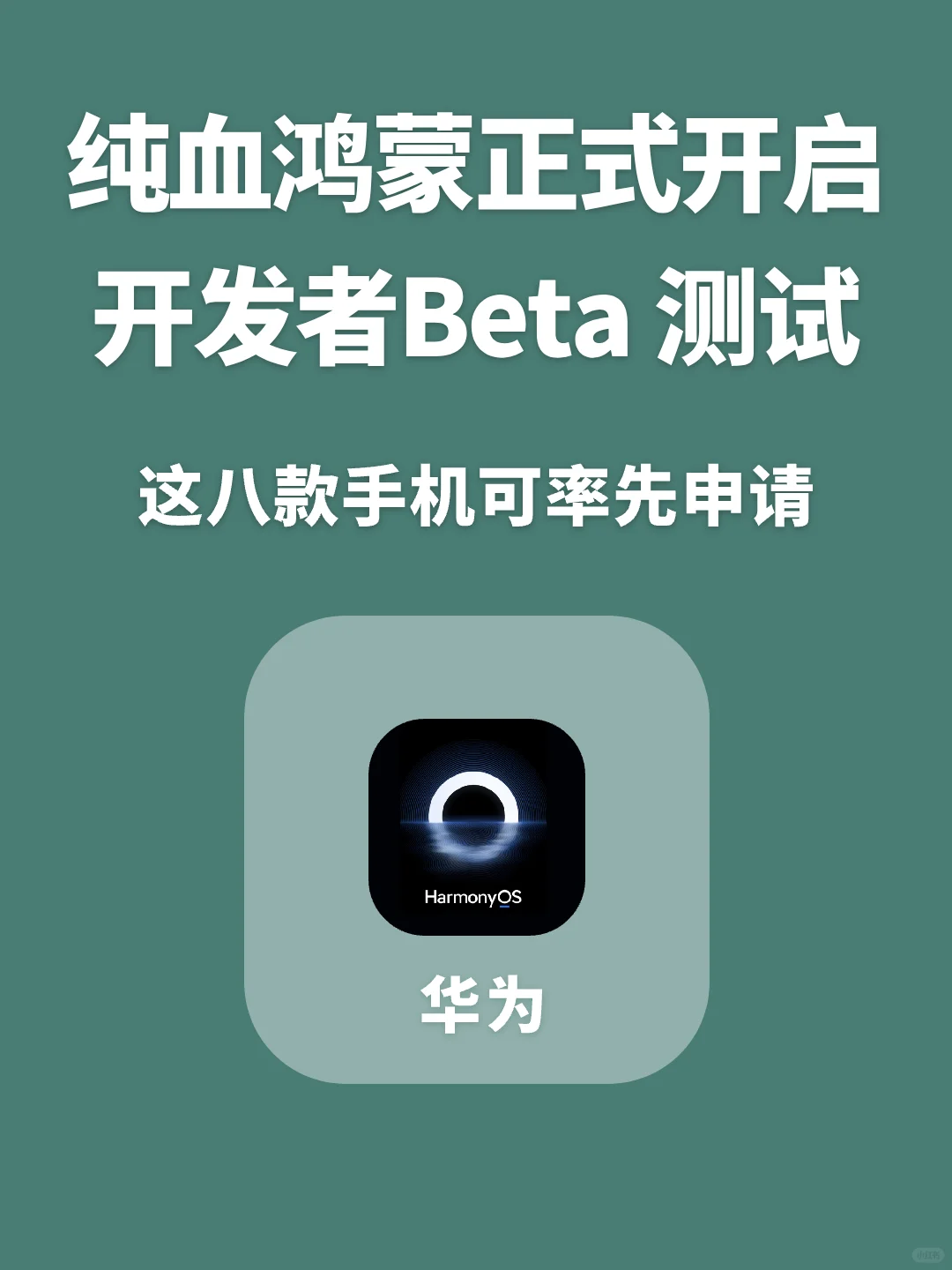 纯血版鸿蒙系统，正式开启开发者beta测试！