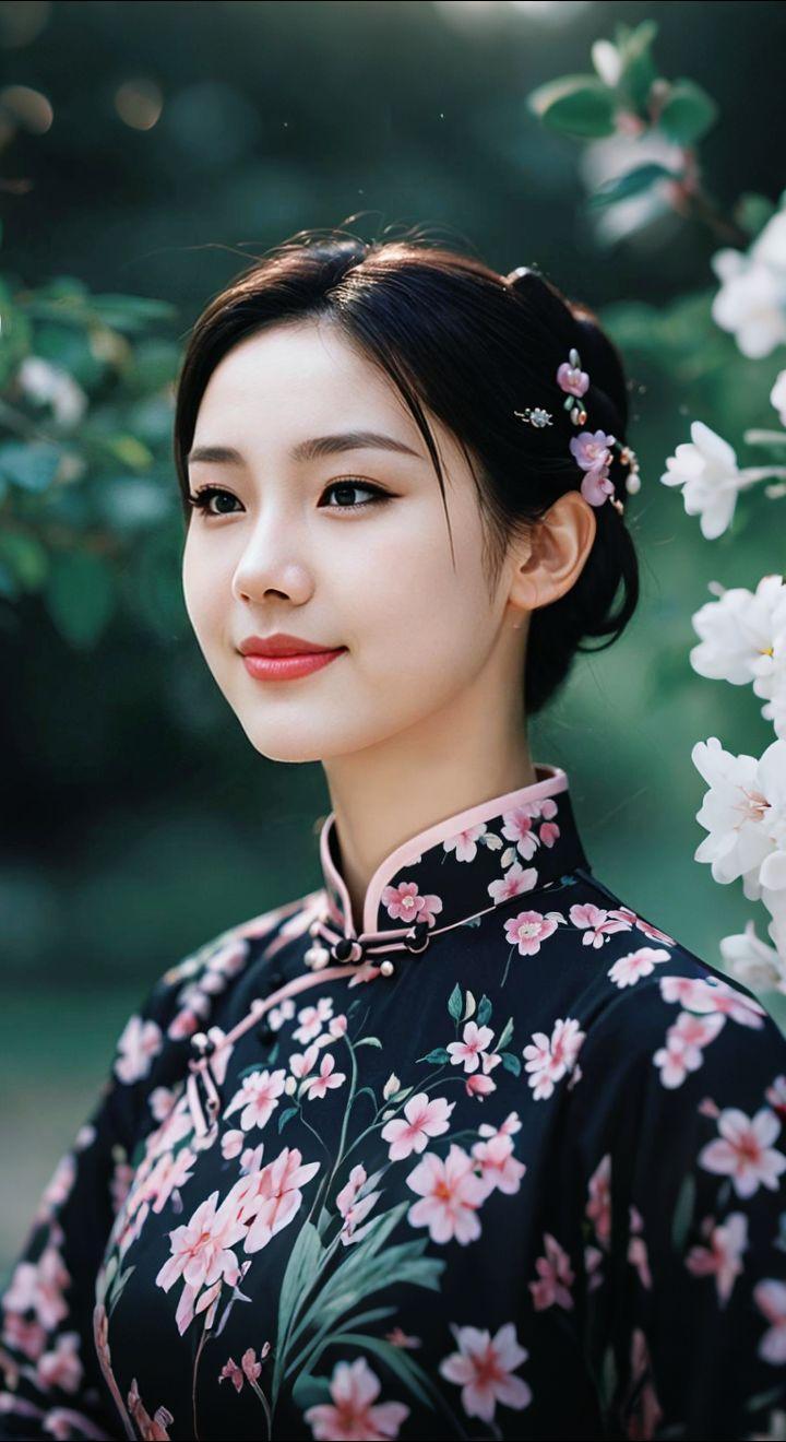 AI扩图 AI旗袍雅韵