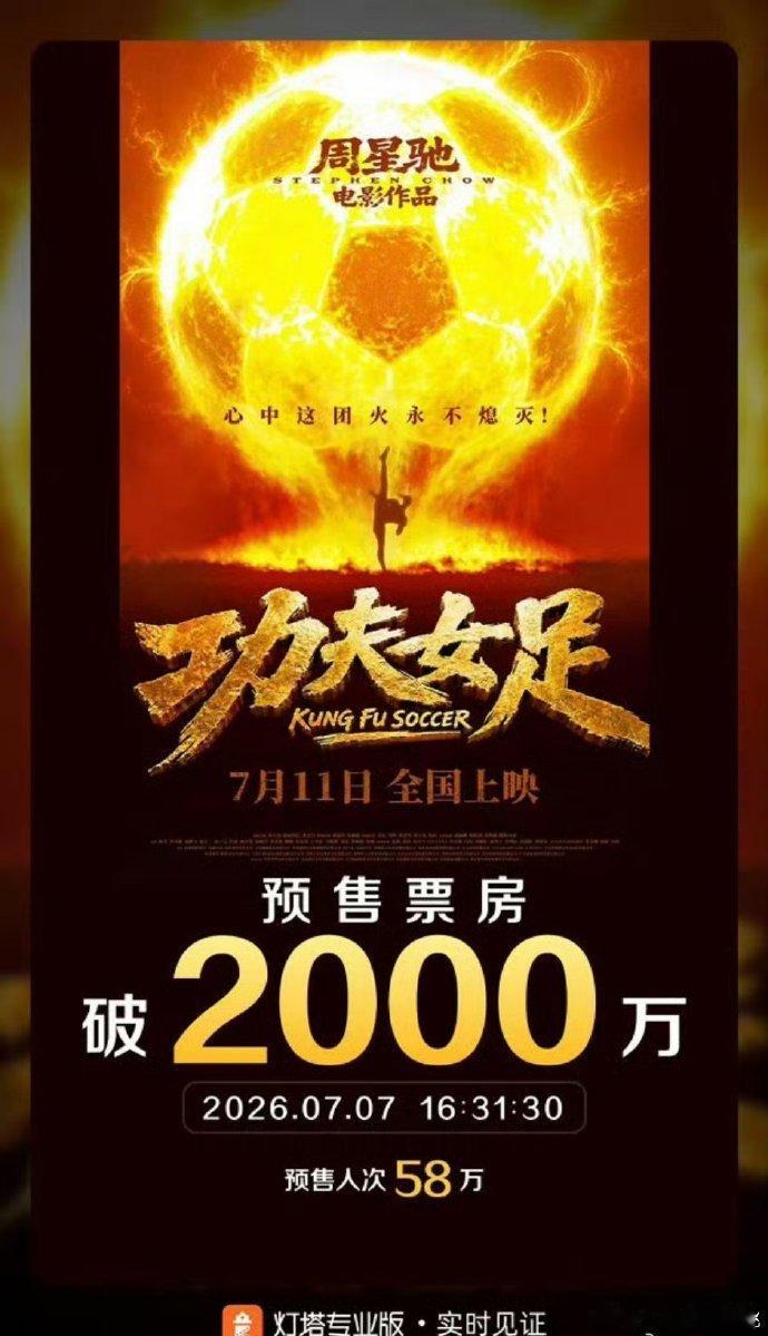 周星驰底盘周星驰底盘恐怖如斯 功夫女足预售票房破2000万 