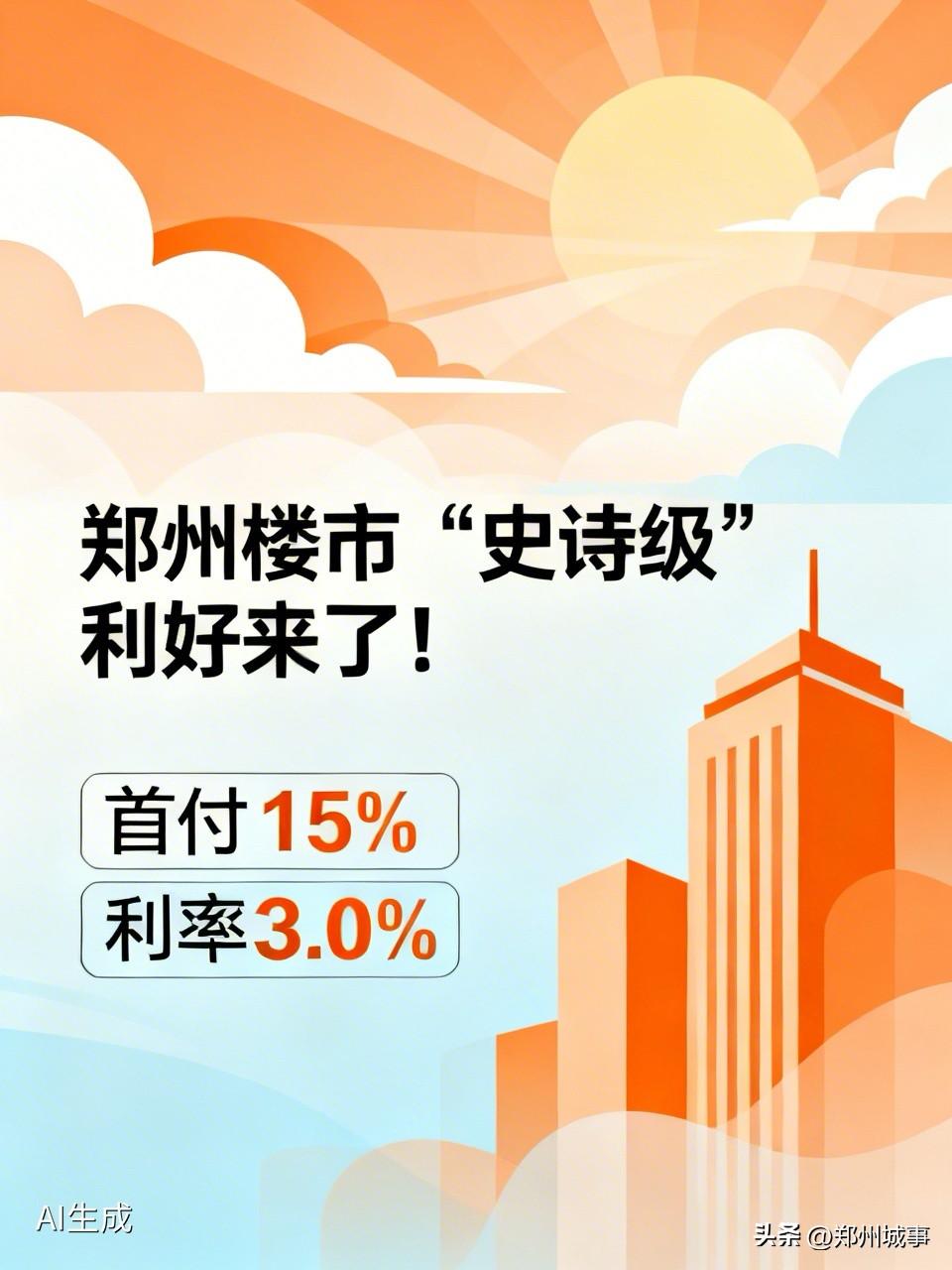 🏠 郑州楼市"史诗级"利好来了！首付15%+利率3.0%，你敢上车吗？

今天