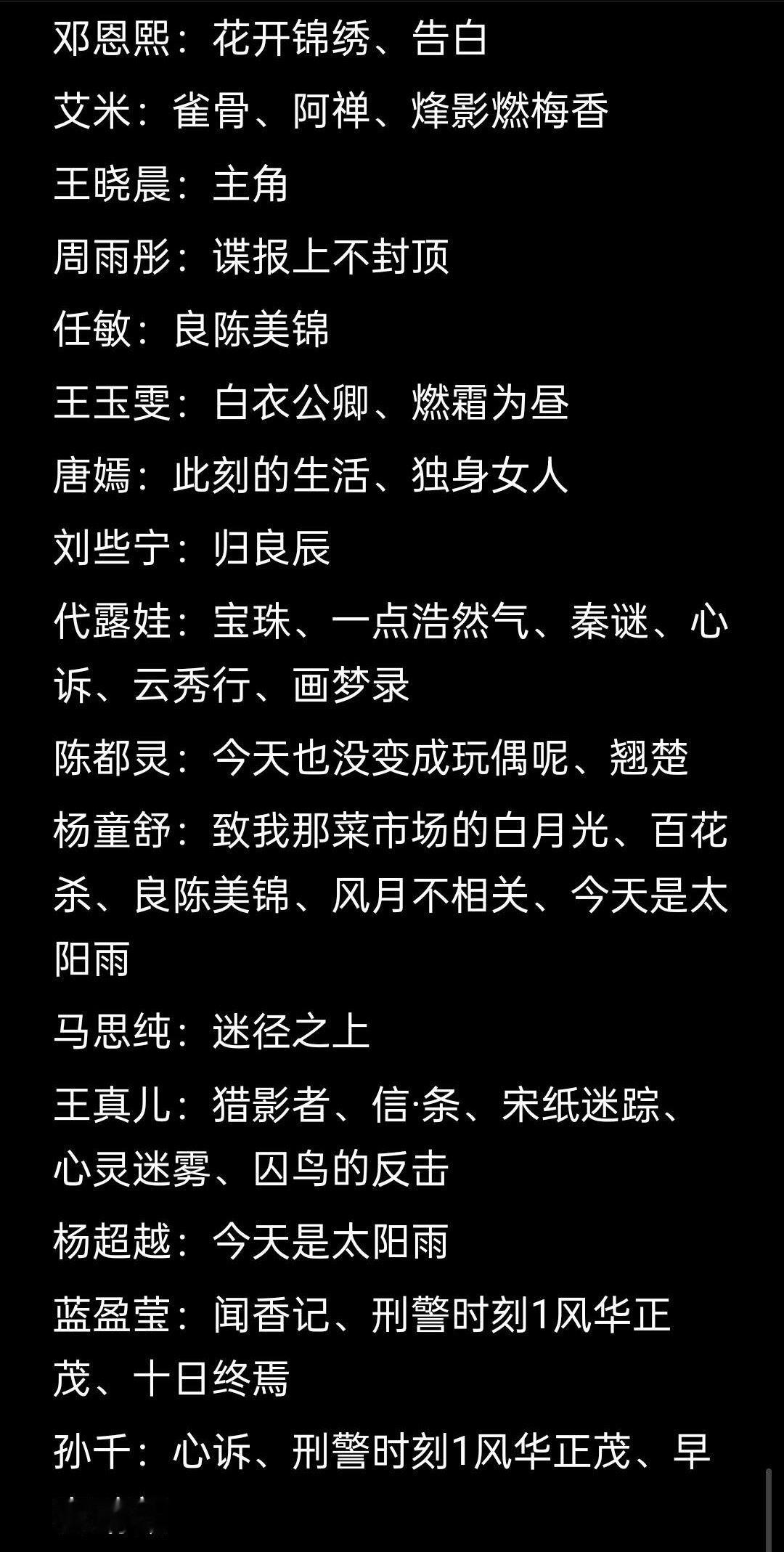 内娱女演员待播剧含古装年代悬疑职场多种类型 