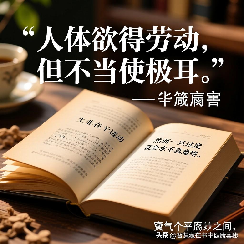 今天读到的金句读书学了金句是华佗曾言：“人体欲得劳动，但不当使极耳。”这句箴言道