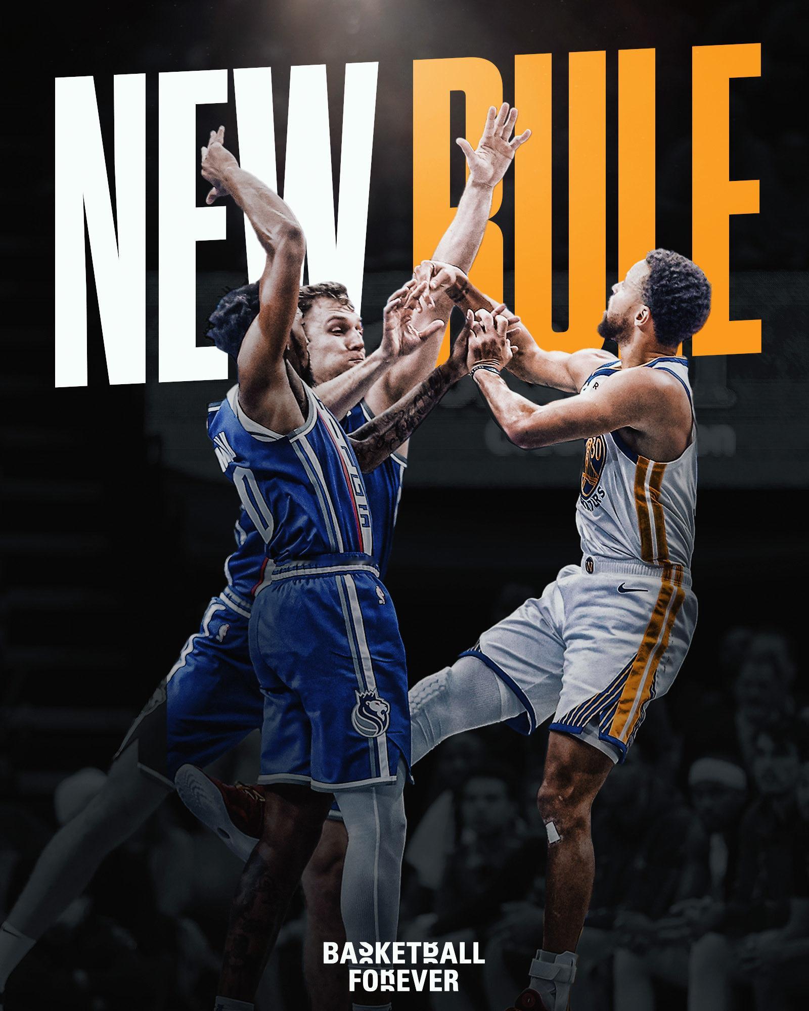 NBA正式实施新规：防守球员不得在进攻球员投篮前后击打其手部。  这一行为此前被