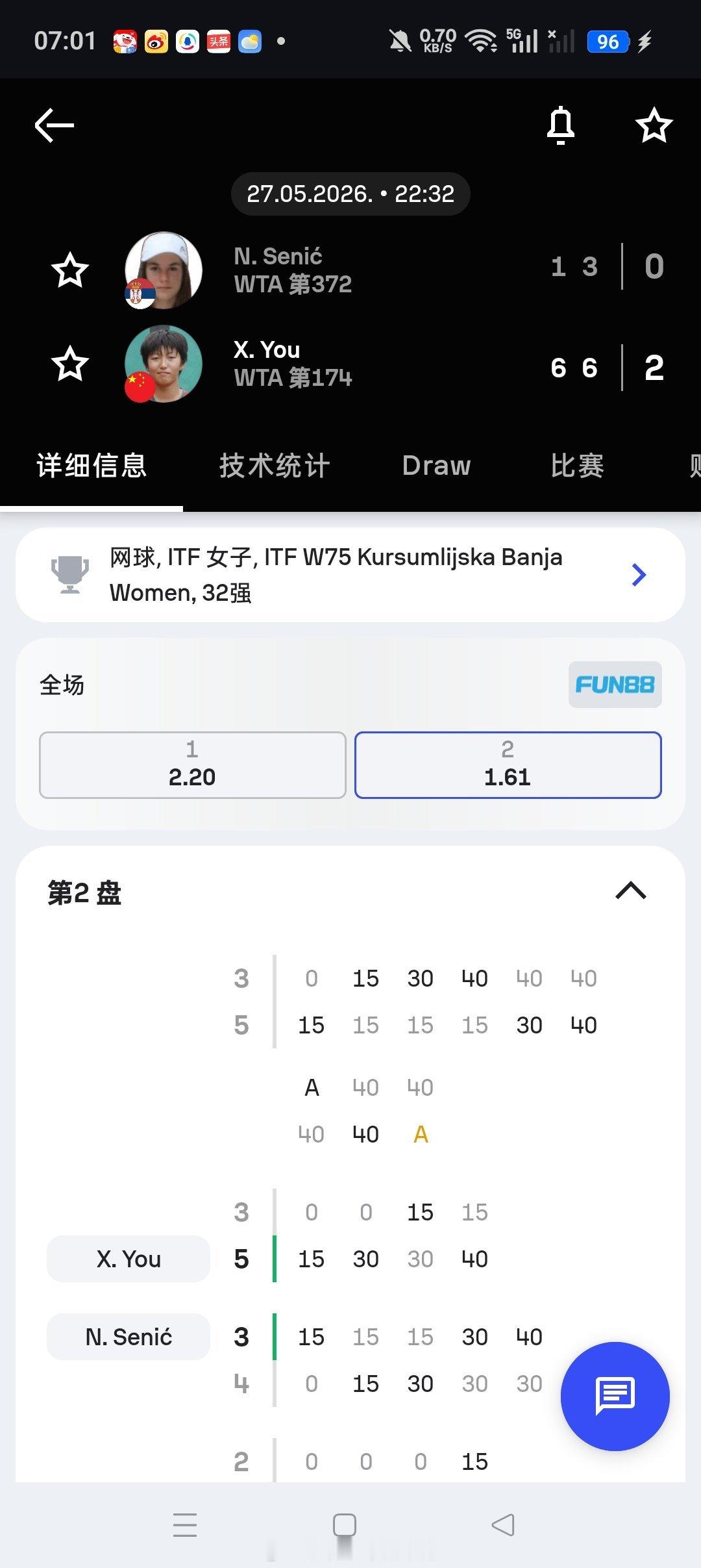 小花小草资讯小花小草资讯  【🇷🇸库尔苏米利斯卡巴尼亚W75】女单正赛第一轮