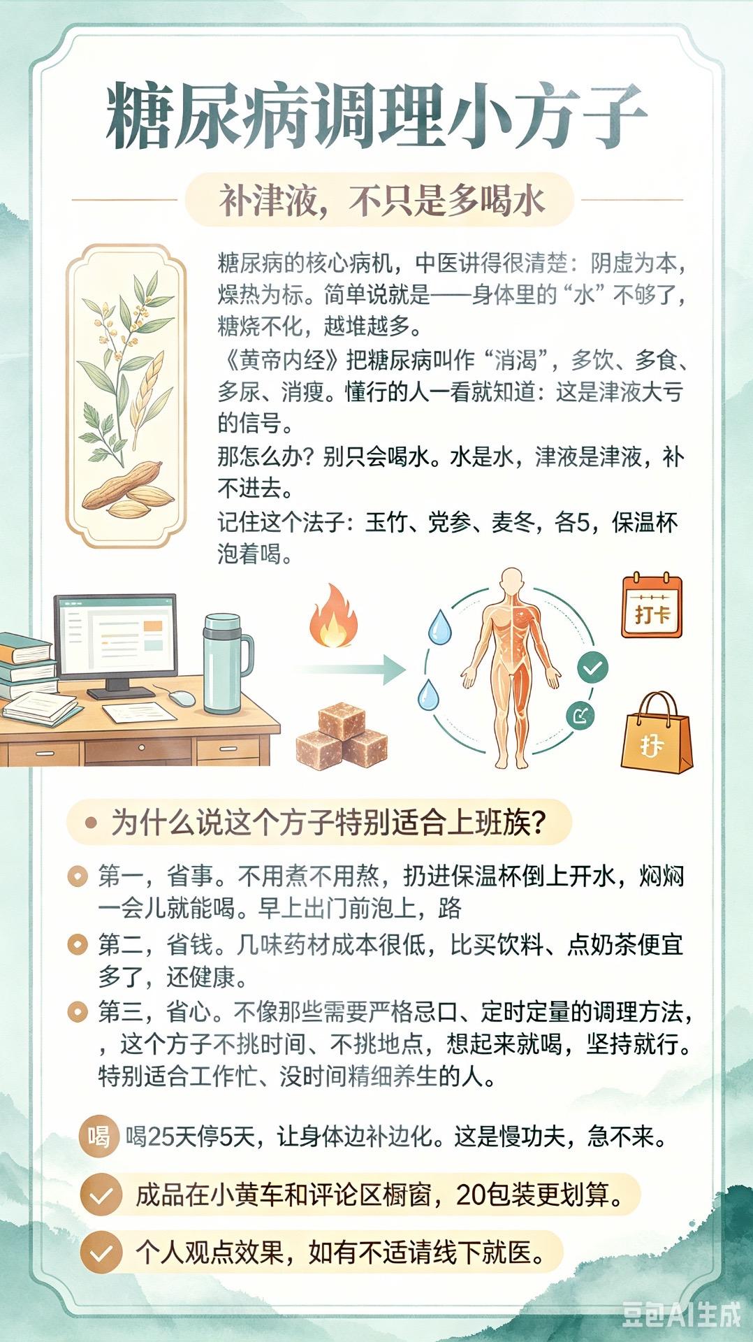 日常随身泡水、煮水的搭配来啦 玉竹、麦冬、党参三种原料搭配好 做成独立...