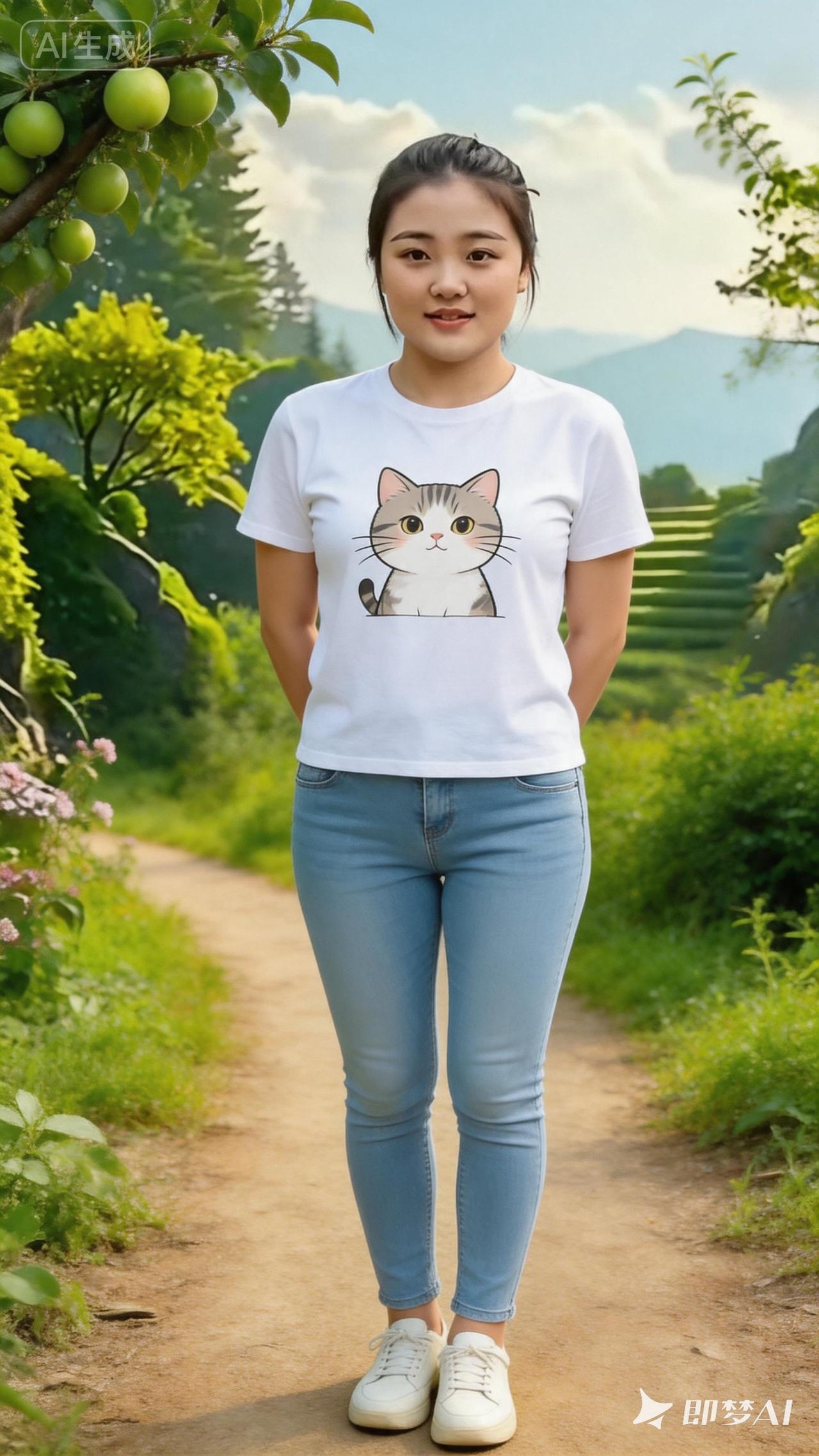 清新自然，猫T恤穿搭，夏日小清新🌿🐱