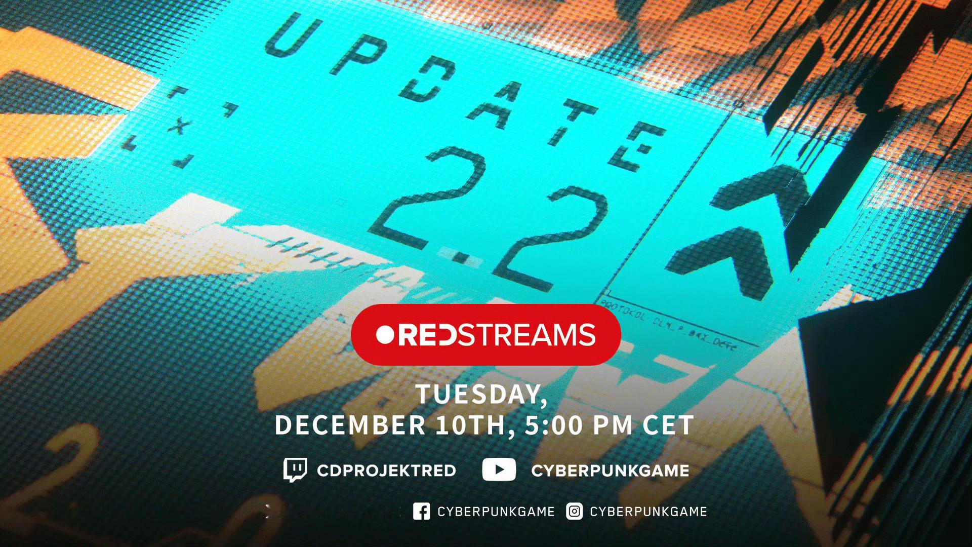 CDPR《赛博朋克2077》2.2版本更新内容将于12月11日0点公布。 