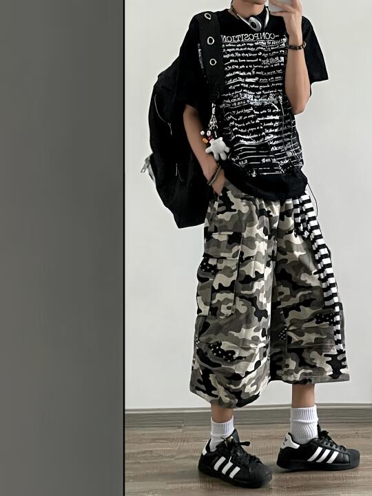 🎶暗黑系fitcheck！短袖➕七分裤少年感满满！