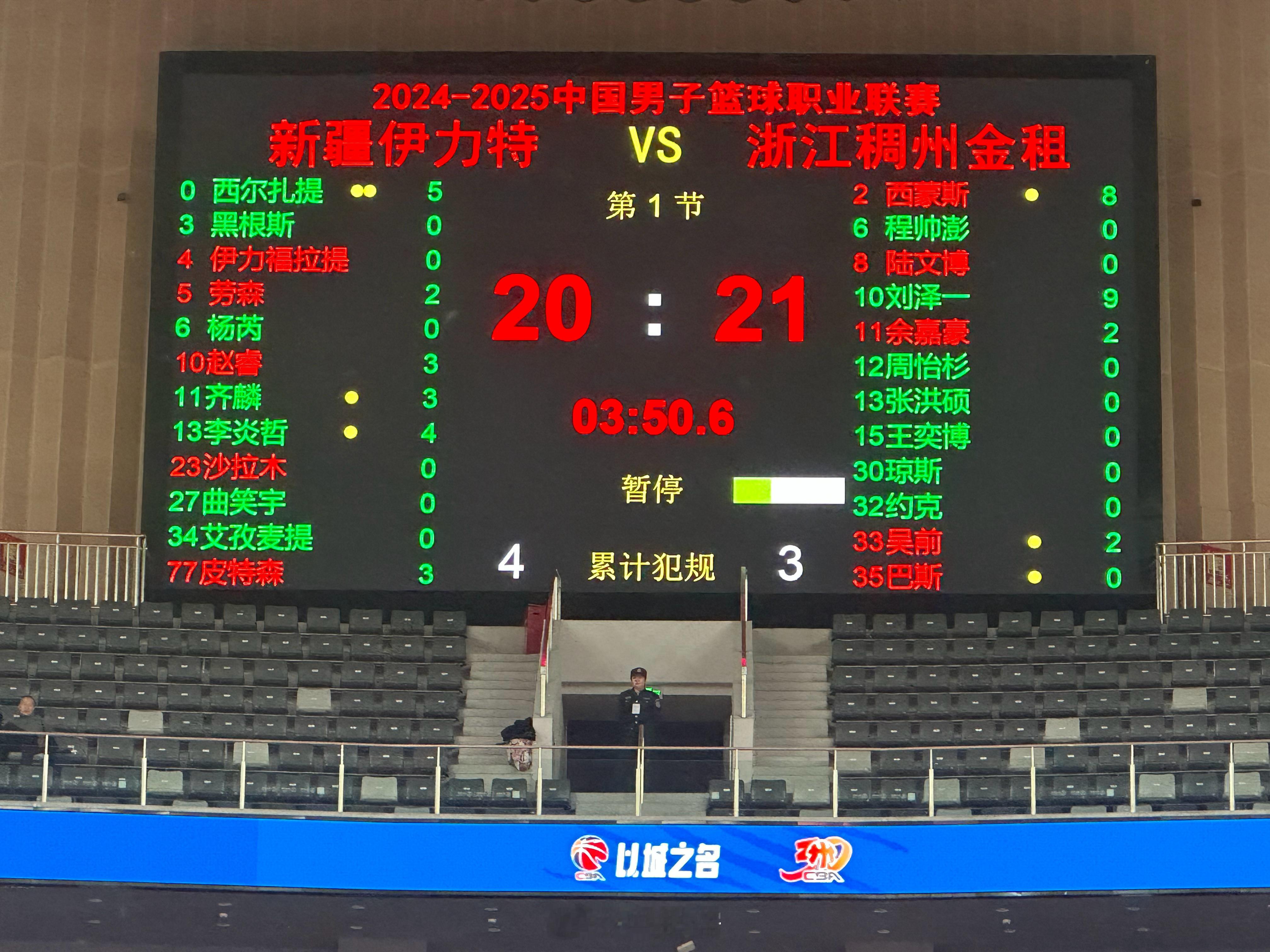 后场双枪 赵睿+皮特森 一人一记三分双方回到一分分差  