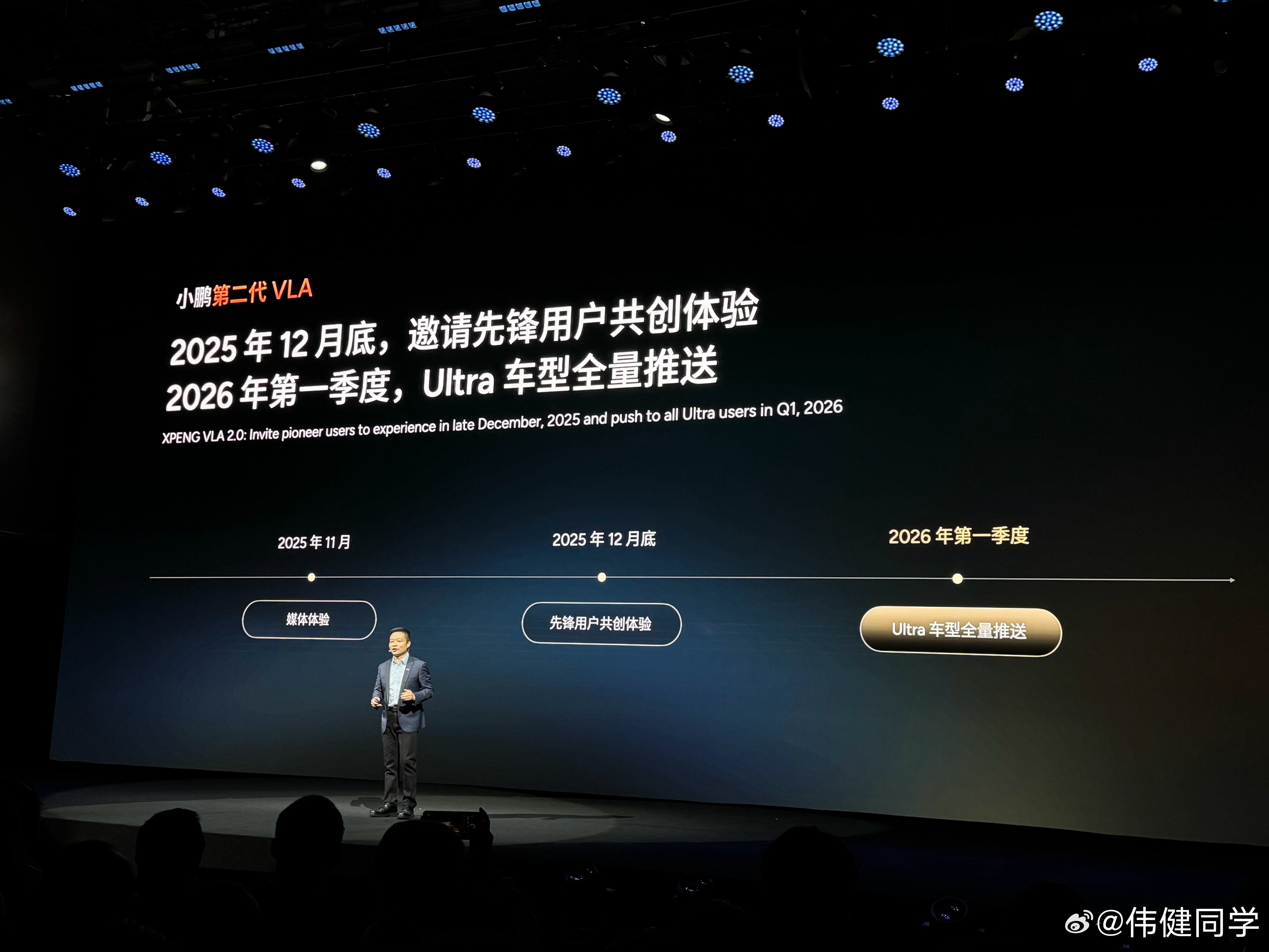 小鹏全新一代VLA时间线：-2025年11月，媒体时间-2025年12月底，先锋