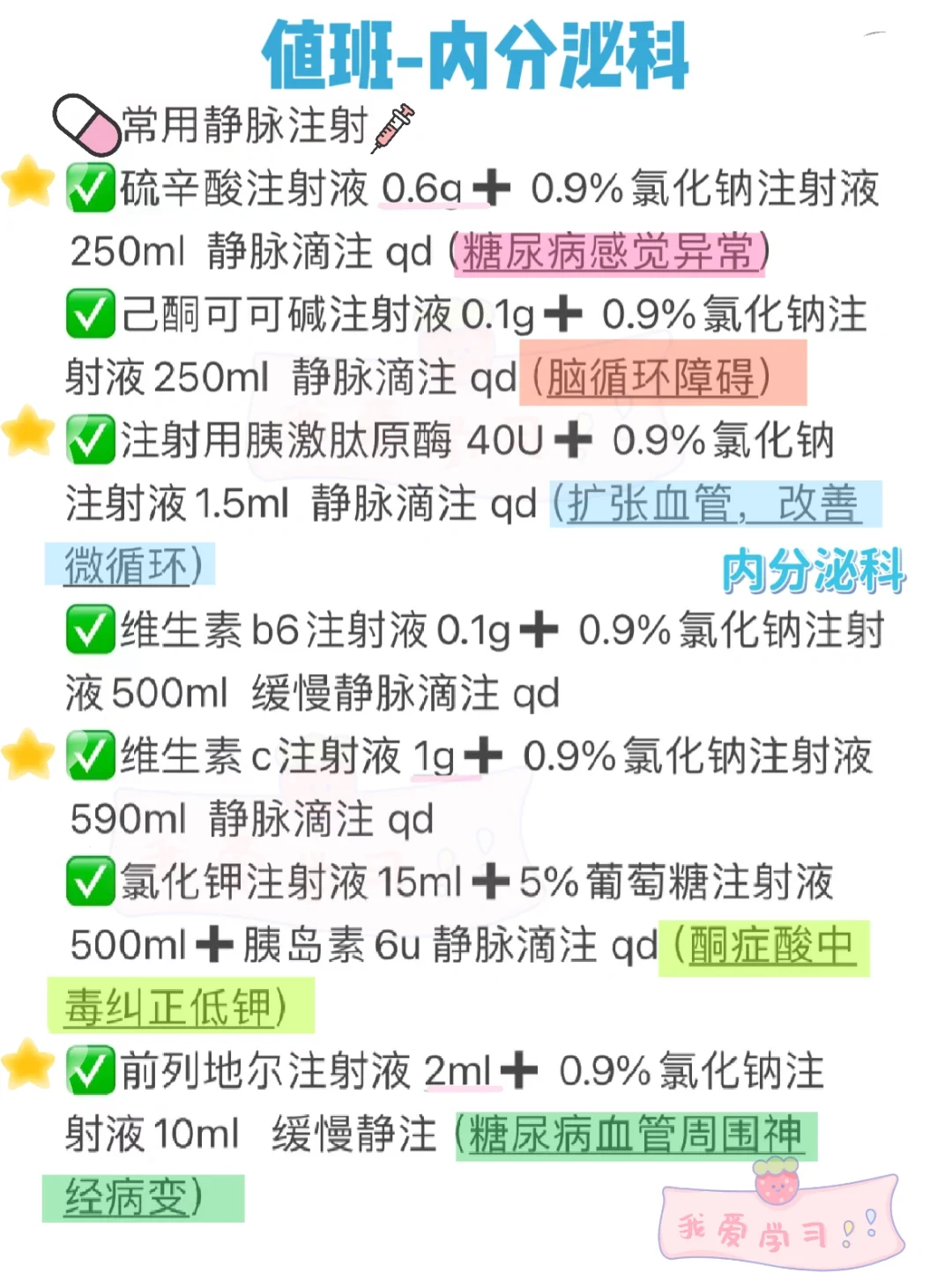 值班笔记之内分泌科