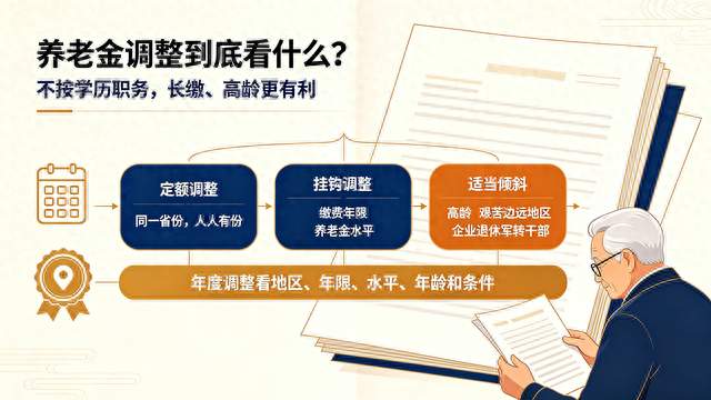 养老金调整看什么？人社部讲清：不看学历职务，长缴高龄更有利