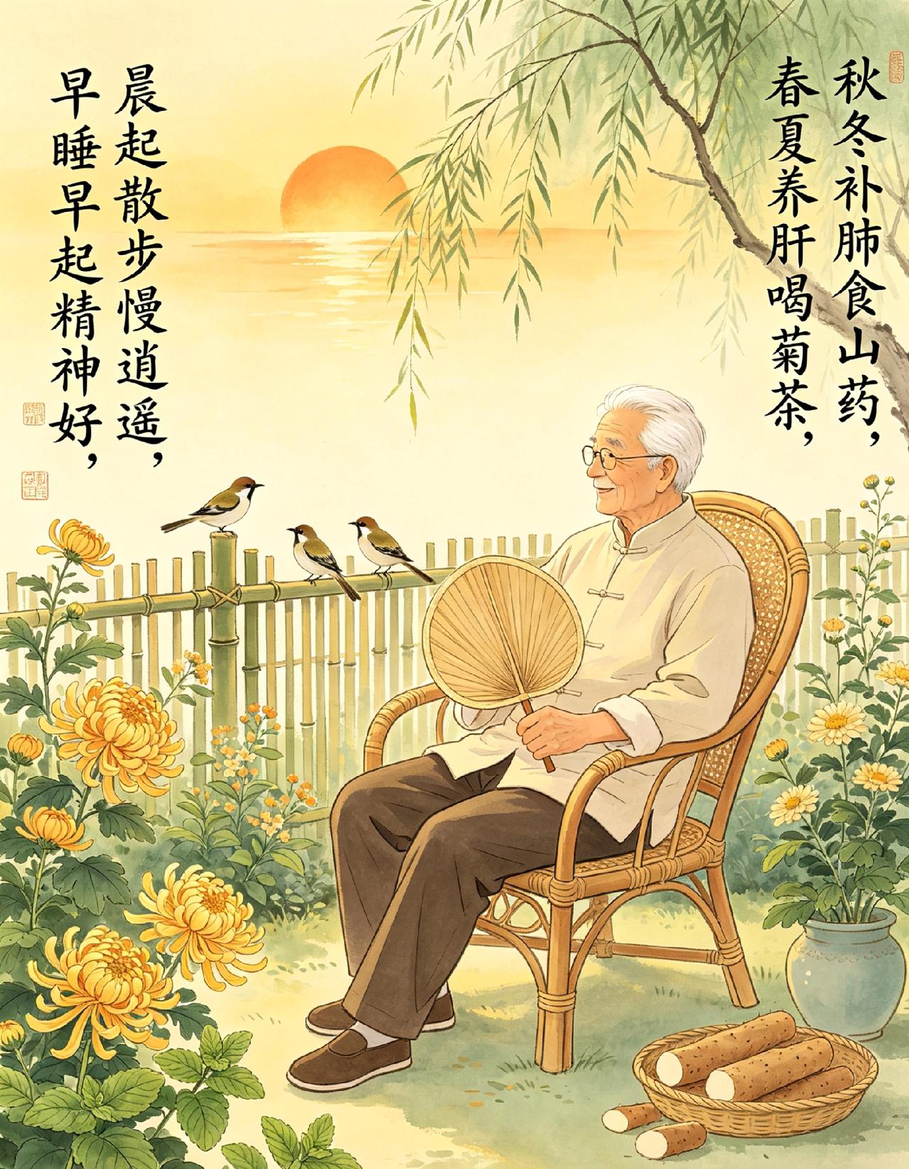 老人言：
 
人到老，莫烦恼，
忧愁少，岁月好。
 
心放宽，事看淡，
知足乐，