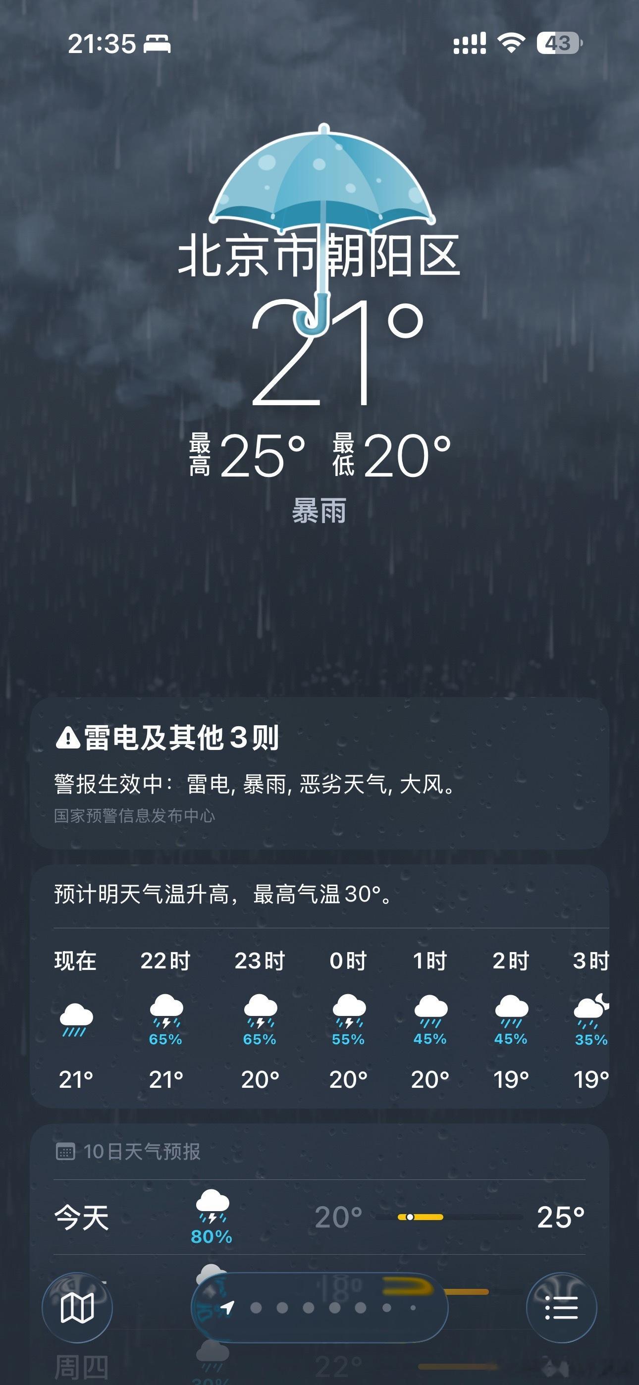 北京大雨最近北京的湿度真的是让我感受到了南方的梅雨季节晒在衣架上的衣服都潮乎乎的