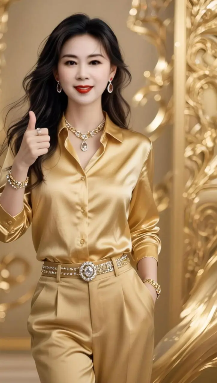 AI金色氛围感自拍 ai创作