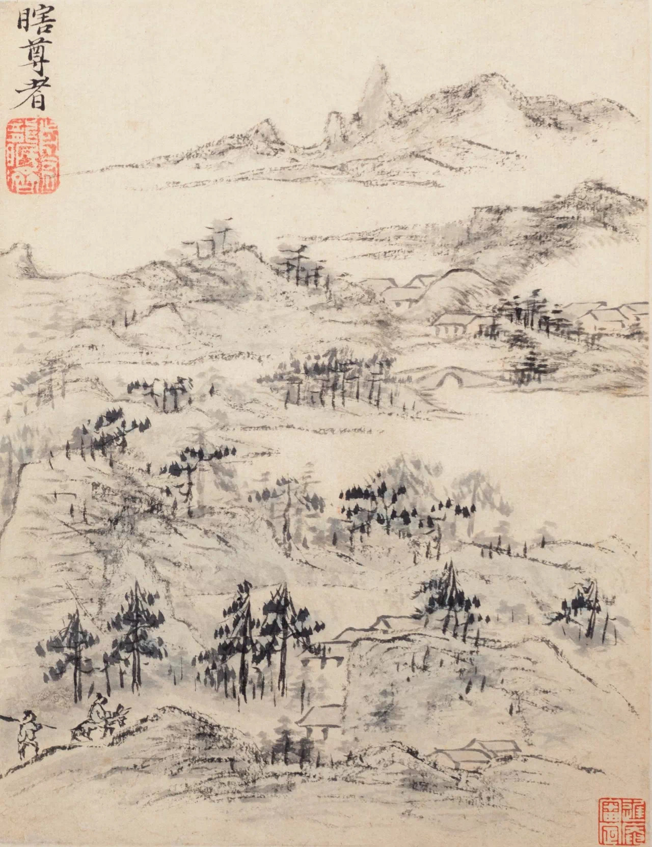 石涛山水册欣赏石涛《细笔山水册》，创作于康熙四十一年，是年石涛61岁，定居扬州，