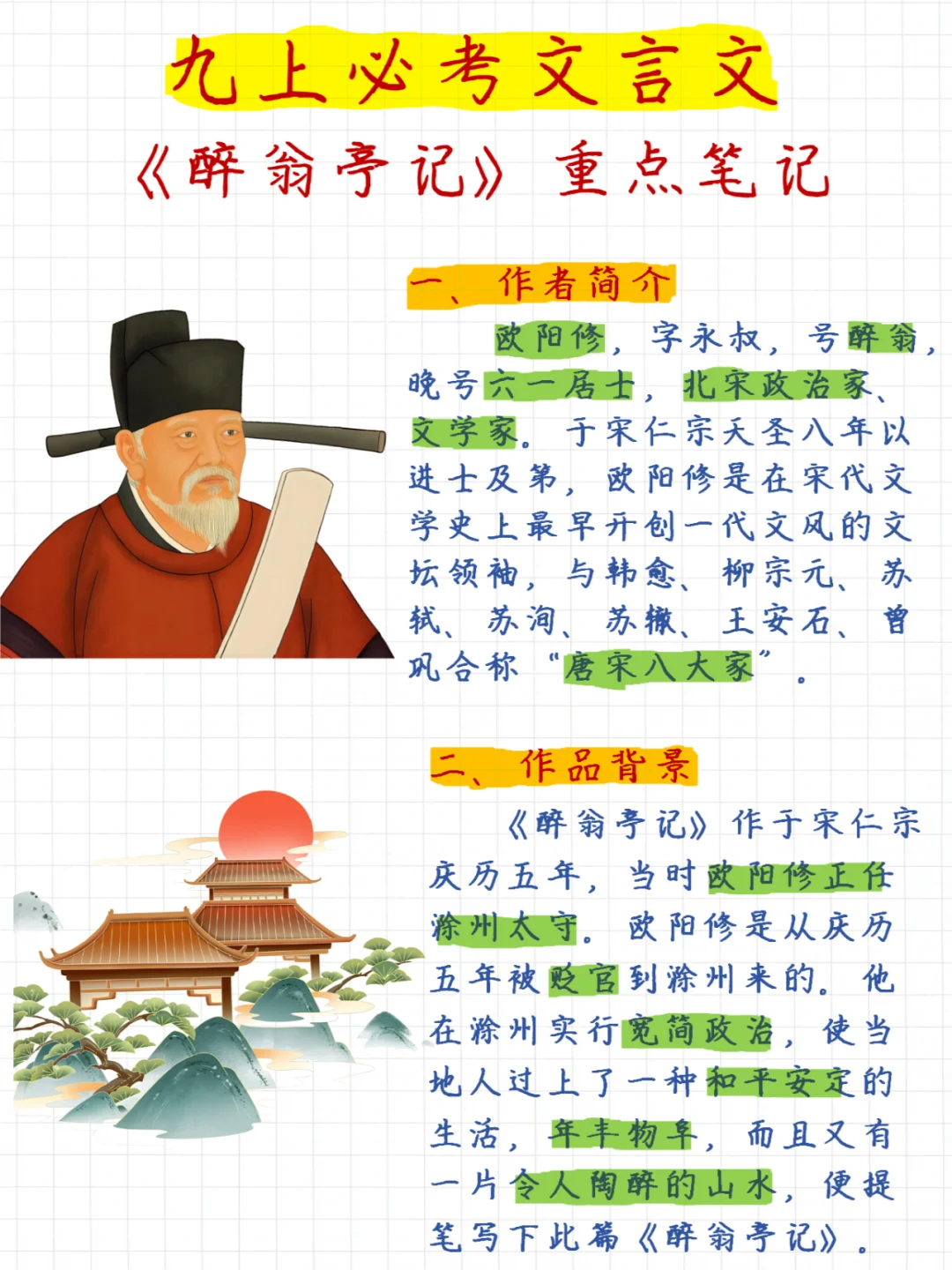 《醉翁亭记》中考考了319次，期末考不考？