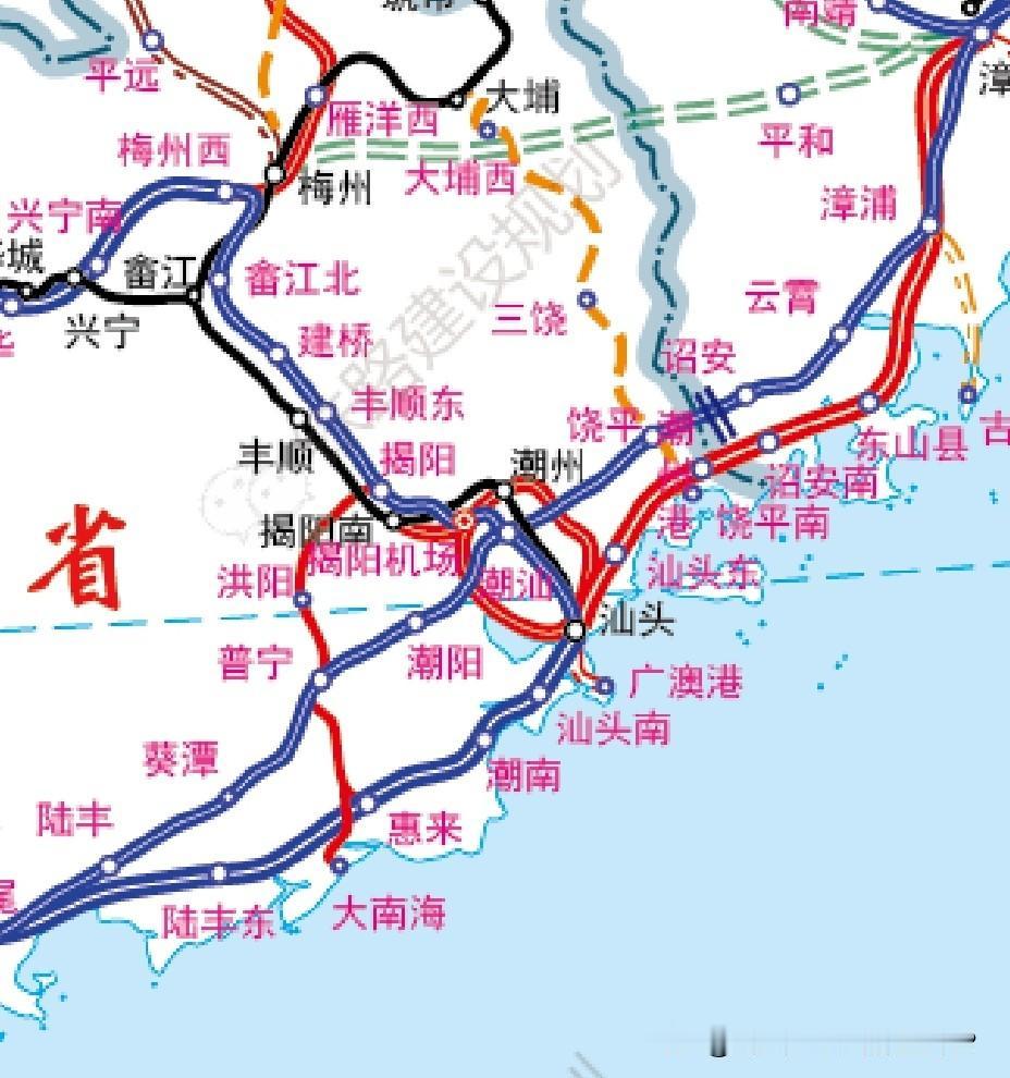 汕头最大的遗憾：广梅汕铁路规划比选放弃主线直入汕头主城，依靠单线联络线衔接，汕头