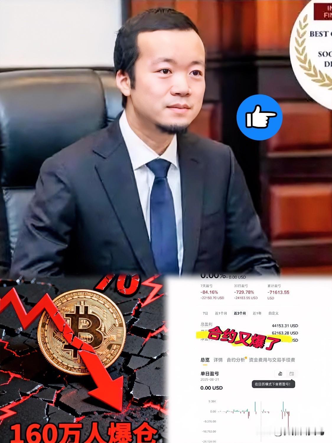 本轮比特币暴跌，造成超过160万份合约被清算。

据媒体报道，很多人看到比特币重