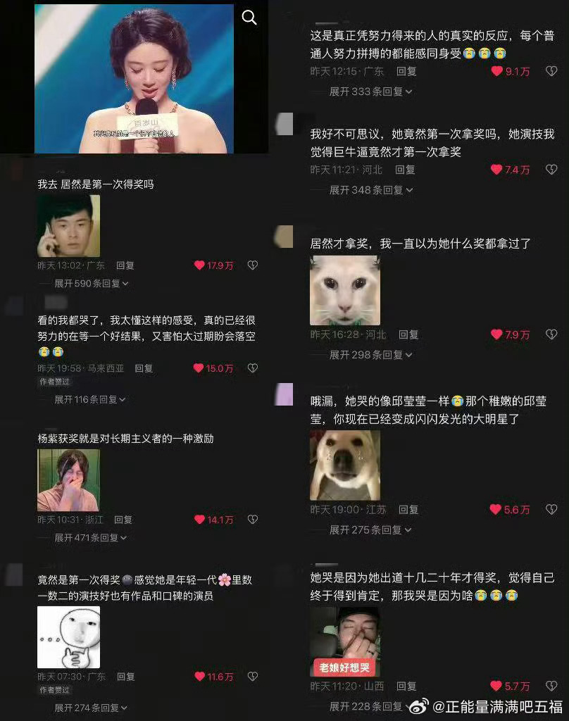 白玉兰下沉市场再次恭喜杨紫拿下白玉兰视后，成为史上首位90后视后，这份荣誉她完完