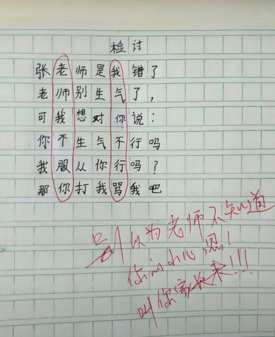熊孩子连老师都敢编排，以为自己做得天衣无缝，谁知却被老师精准捕捉。这下准备叫家长