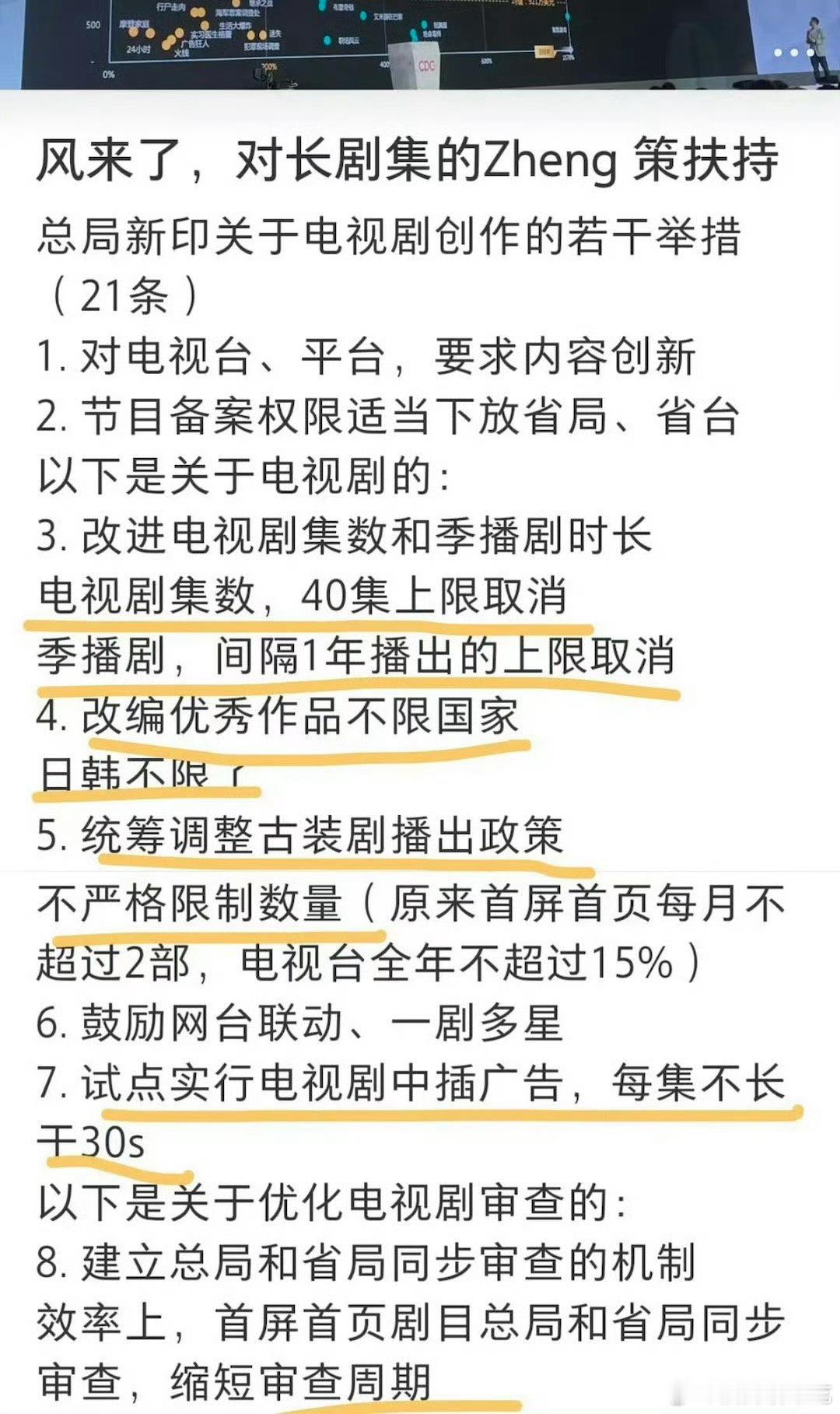 据说是总局对长剧的新政策电视剧40集限定取消了[泪奔] ​​​