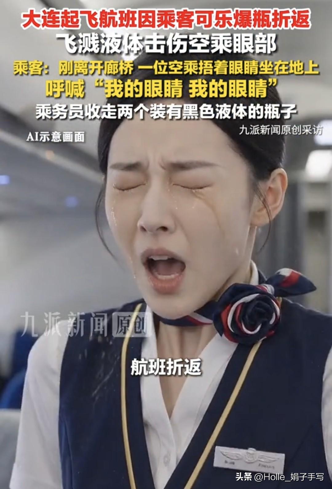 飞机刚滑出跑道，空乘突然捂眼尖叫！南航这趟航班发生了什么？

8月8日，大连周水