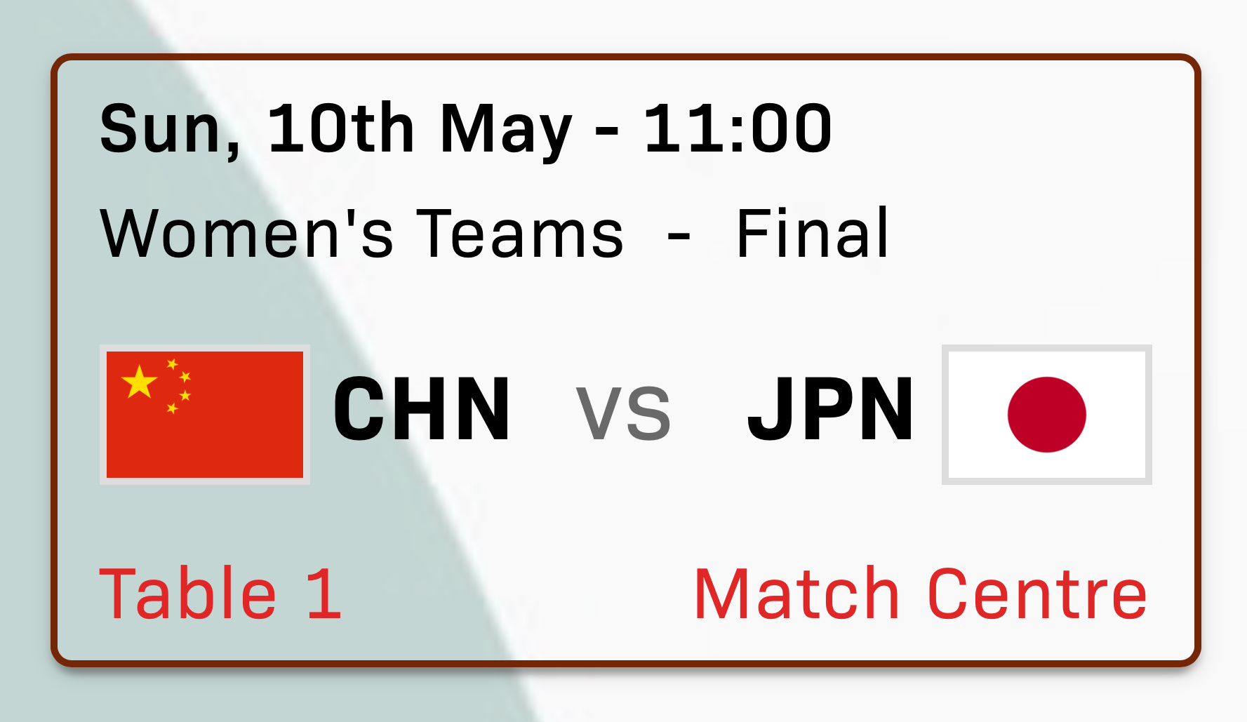 【2026伦敦世乒赛团体赛】｜女团决赛5月10日 18:00 T1🇨🇳中国 