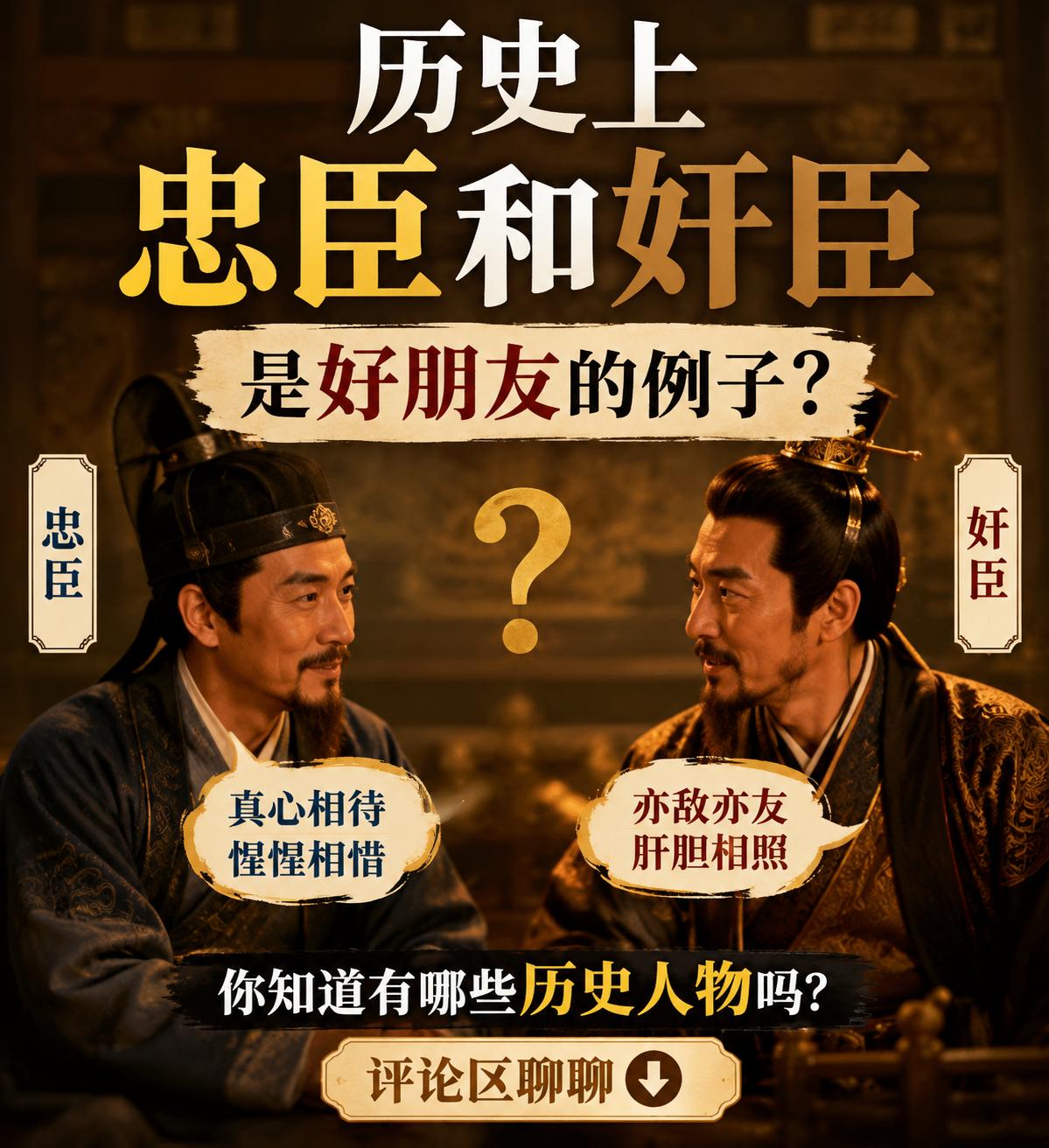 历史上有没有忠臣和奸臣是好朋友的例子？