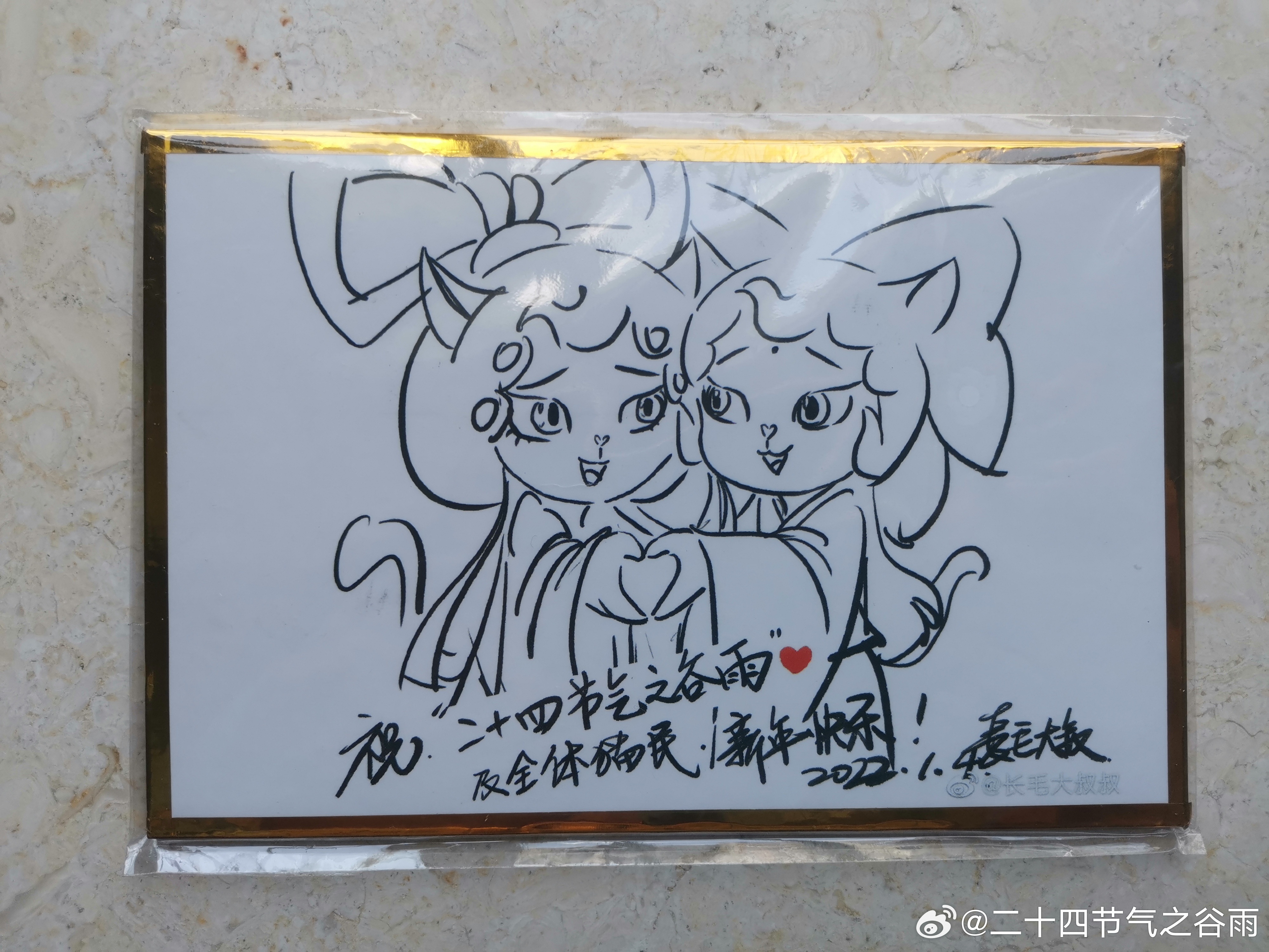 京剧猫 身宗宫主阿紫小青点图实物化啦！这是毛叔当年给我的赐福。当时随口一说点图阿