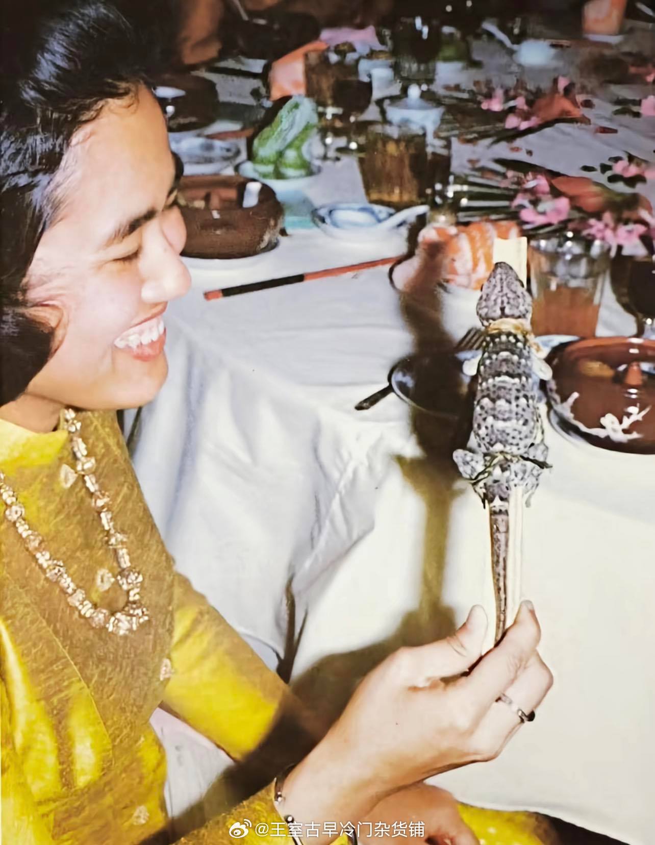 王室王室泰国王室暹罗往事 老照片：大婶几十年前的宠物，一只叫苏拉德的壁虎，喜欢到