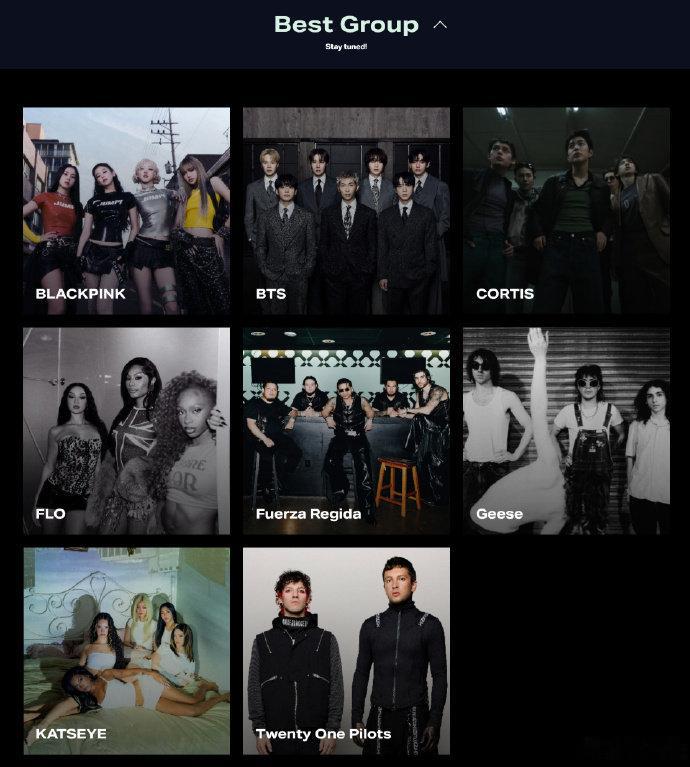 CORTIS提名VMA最佳团体VMA最佳团体提名有四组kpop团体 VMA 放出