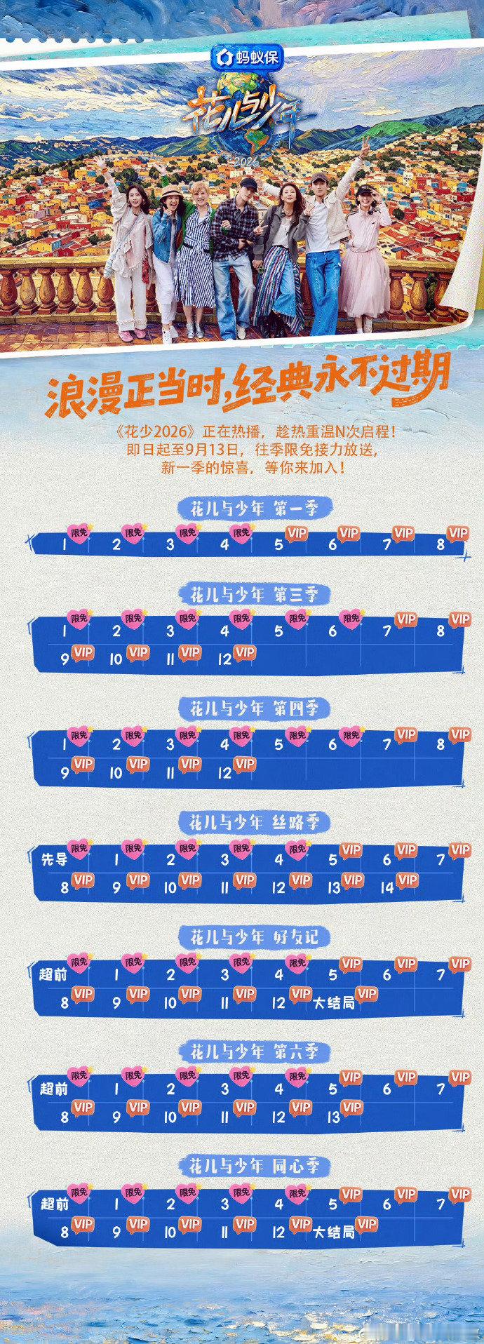 花少限免 花少七季限免，经典名场面一口气刷过瘾，温故再追新，快乐不断档~花少七季