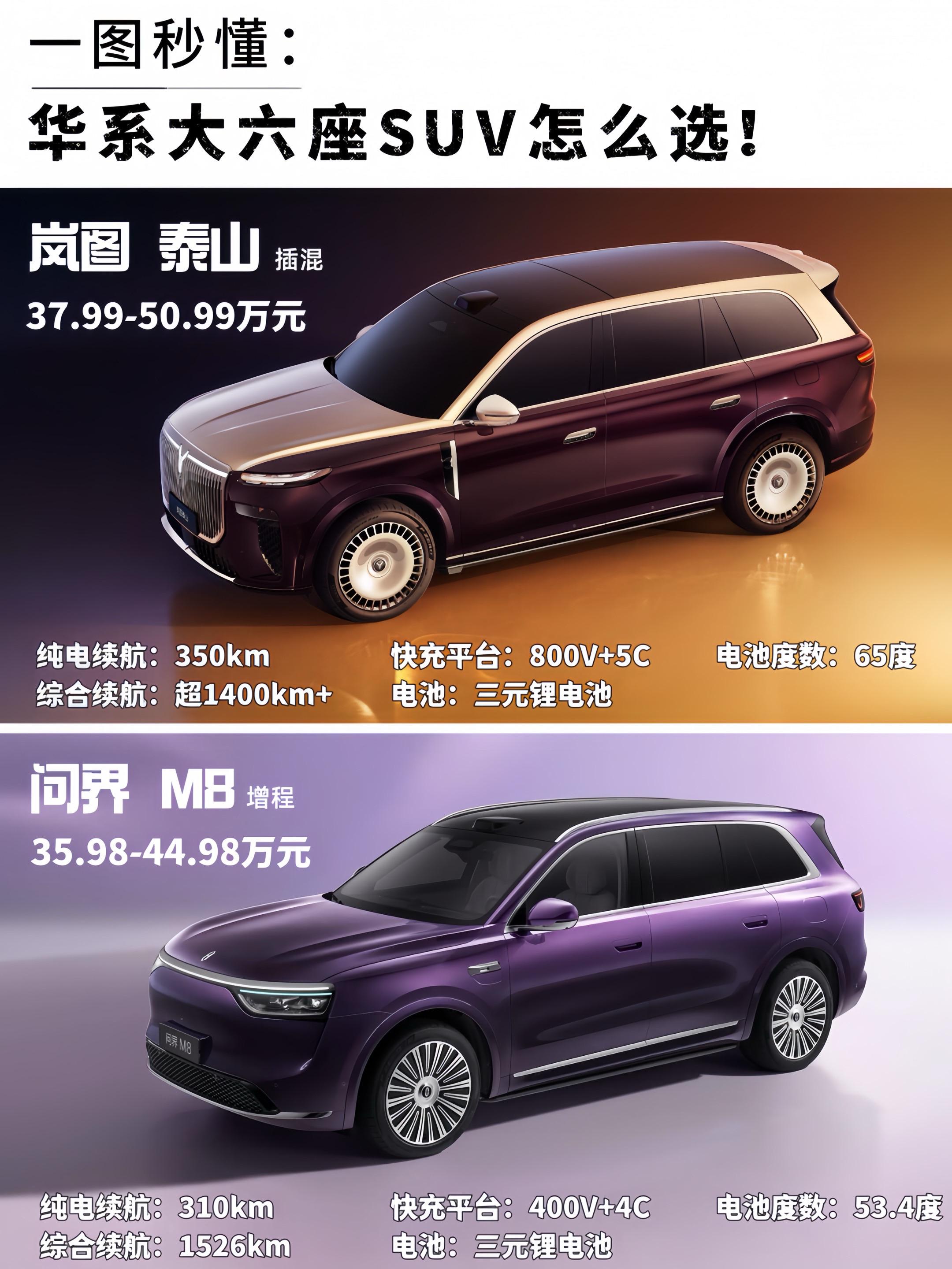 华系豪华大六座怎么选？一图看明白！