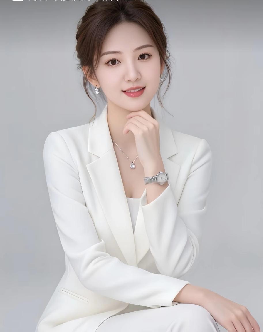 优雅白领风，精致妆容，自信微笑，职场女性魅力！