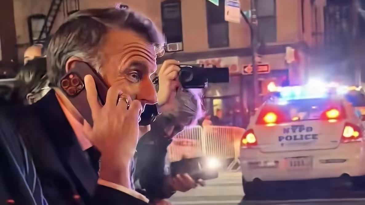 这也太疯狂了！纽约警察竟然拦下法国总统马克龙的专车，而马克龙最后不得不步行回法国