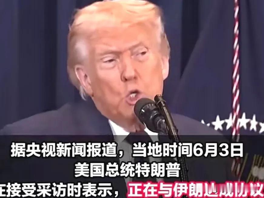 特朗普6月3日说：正在与伊朗达成协议，伊朗已经同意不再谋求搞核武器。
特朗普是自