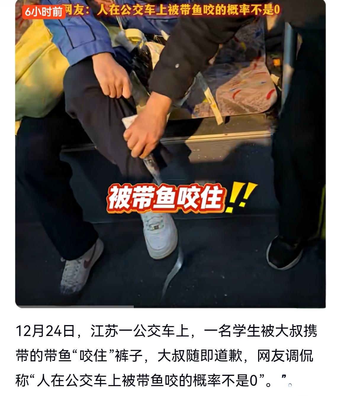 公交车上被带鱼“咬”了，谁信啊？
