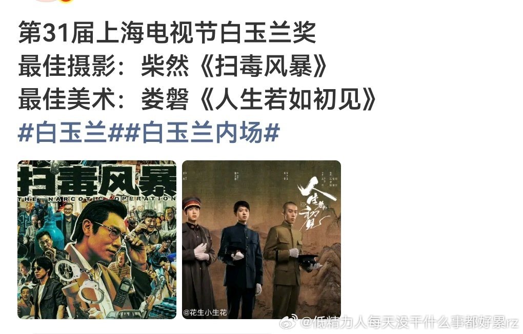 虽然有点儿强行分猪肉，人生若如初见美术应该还行最佳摄影……扫毒风暴……这个分猪肉