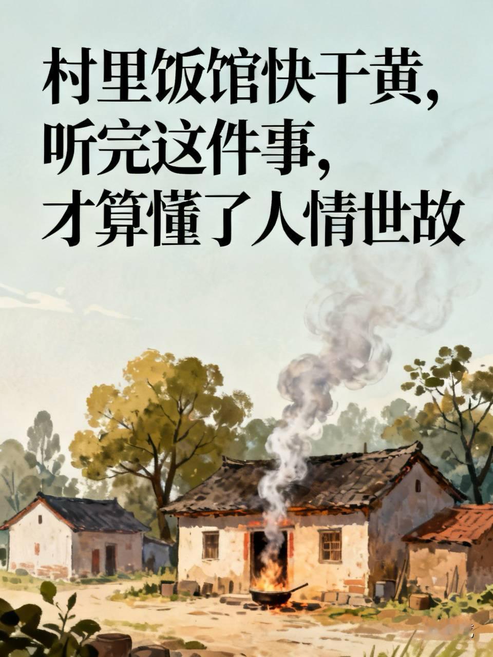村里饭馆快干黄，听完这件事，才算懂了人情世故

我爸朋友家儿子，在村里开了家饭馆