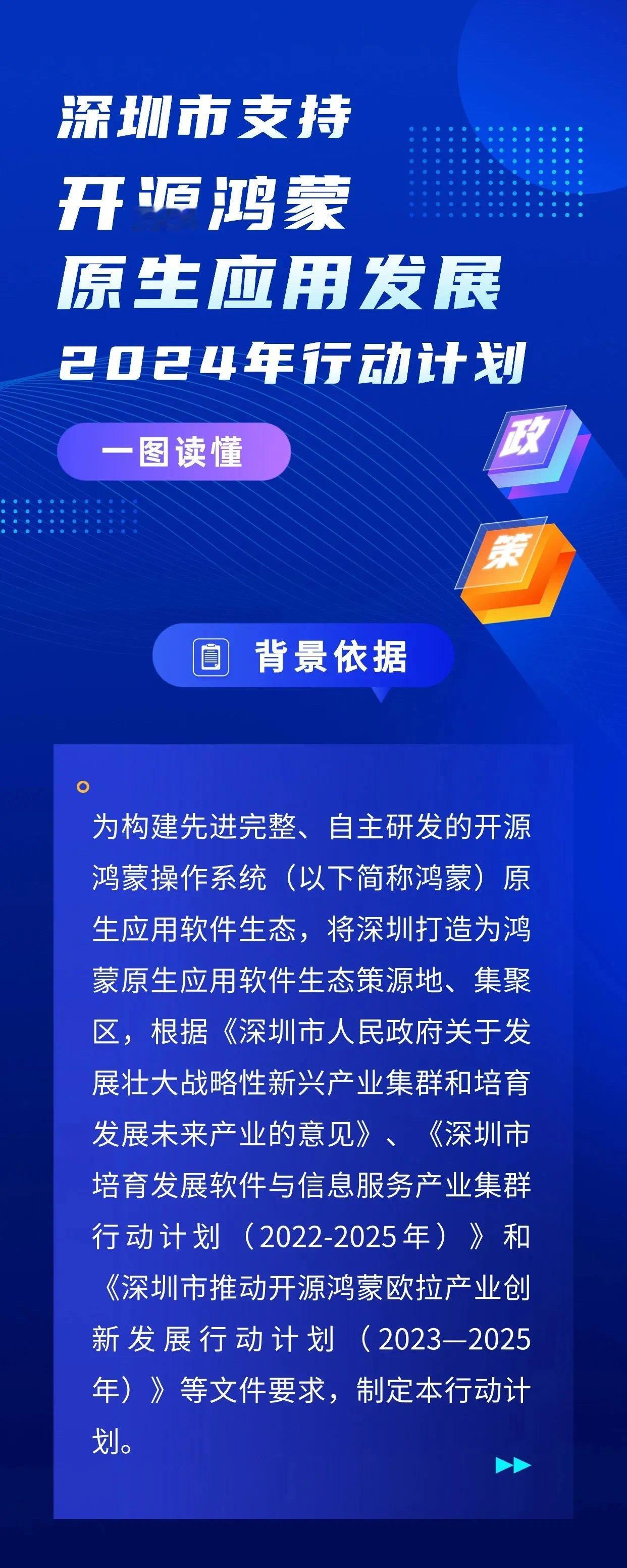 鸿蒙生态真是发展的越来越好了，近期#深圳发布政策支持鸿蒙原生应用发展# ，包括在