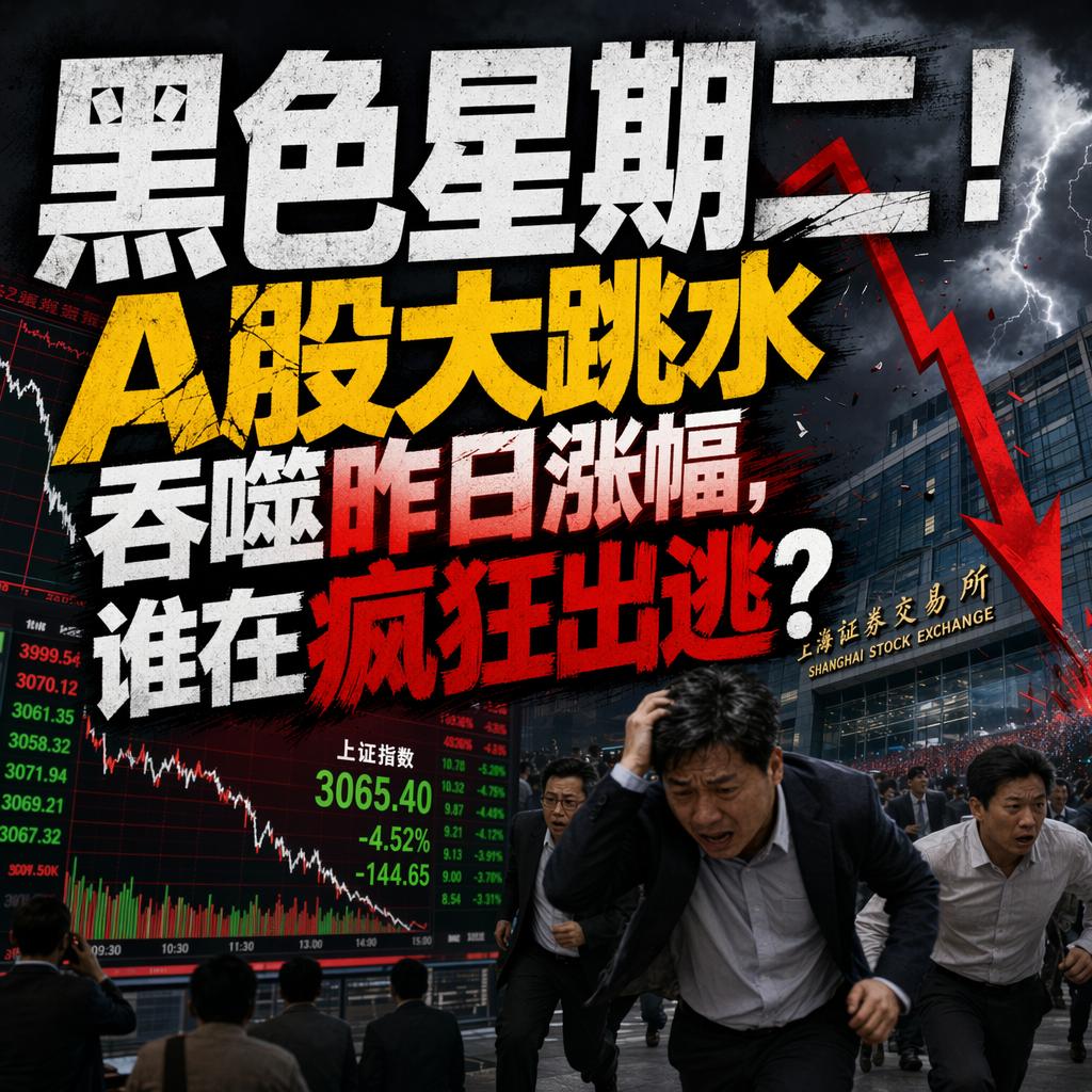 黑色星期二！A股大跳水，谁在疯狂出逃？
韩国股市单日暴跌9.99%，盘中两度触发