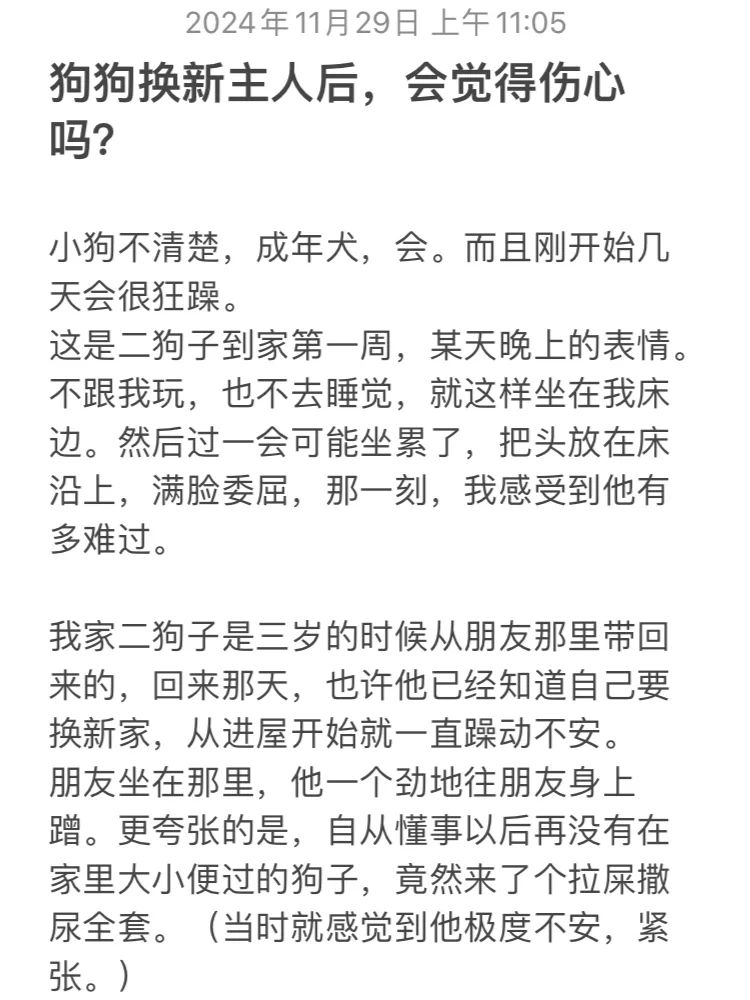 狗狗换新主人后会伤心吗？