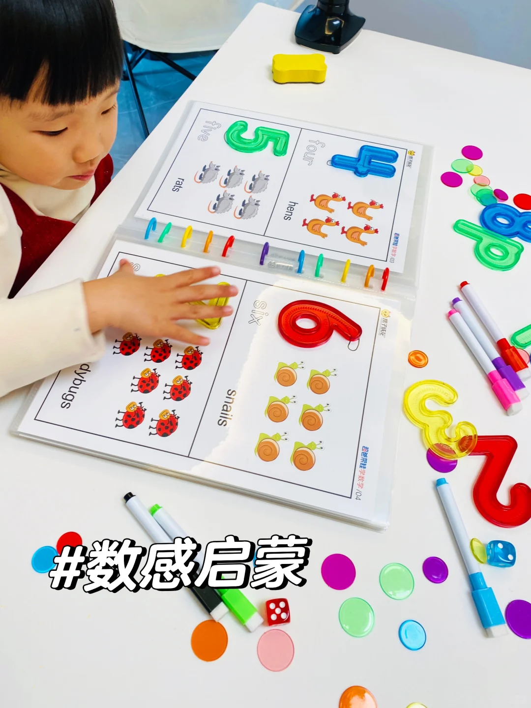宝宝醉喜欢的一套数学启蒙游戏书👍教具齐全